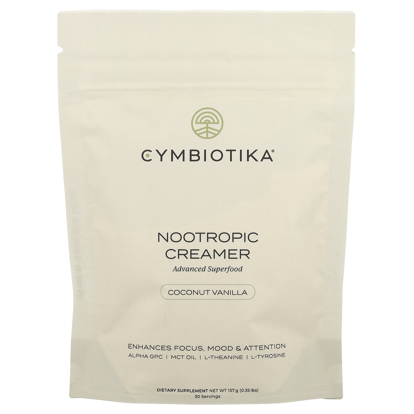 Cymbiotika, Ноотропные сливки, кокос и ваниль, 157 г (0,35 фунта)