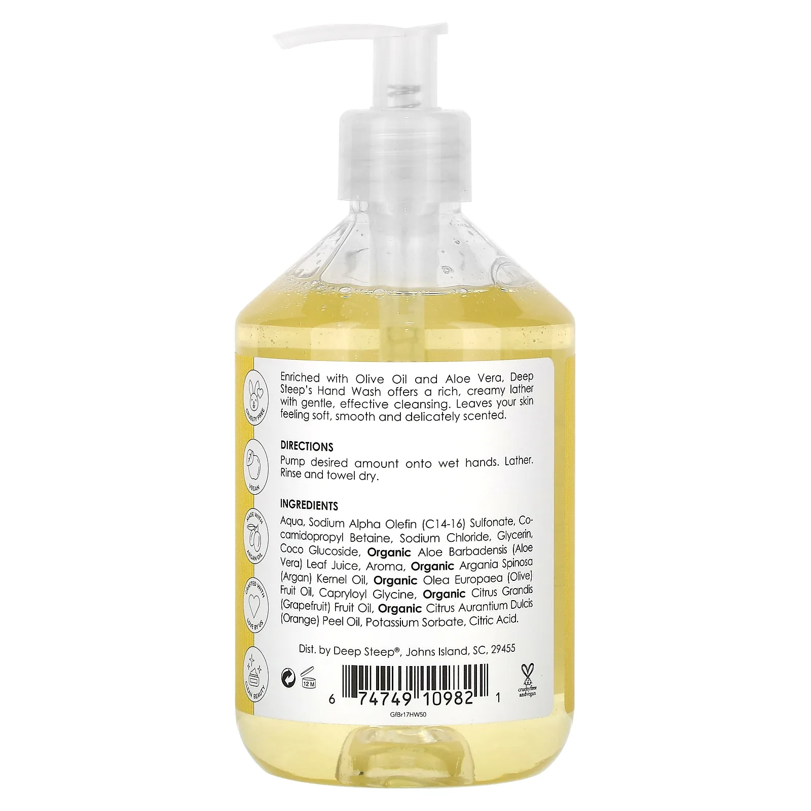 Deep Steep, Средство для мытья рук, грейпфрут и бергамот, 520 мл (17,6 жидк. Унции)