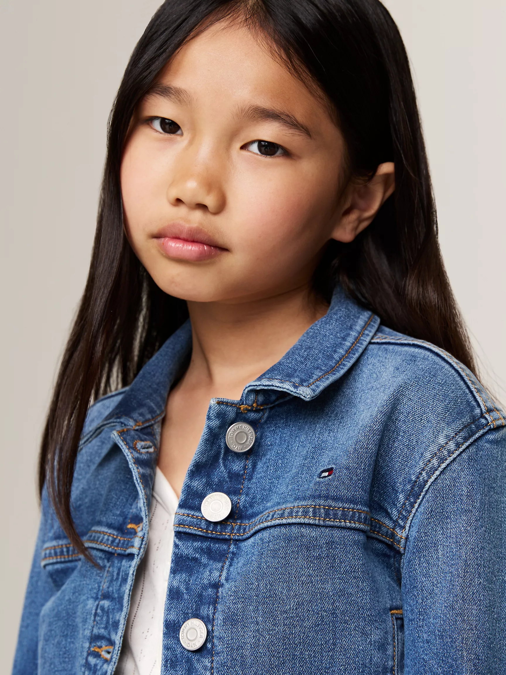 Куртка для девочки Tommy Hilfiger, Детская эластичная джинсовая куртка