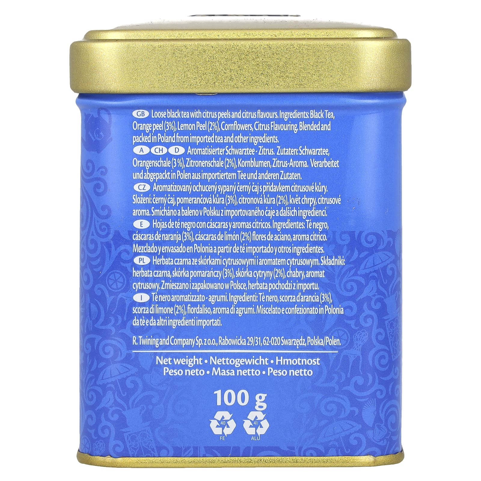 Twinings, Lady Grey, листовой чай, 100 г (3,5 унции)