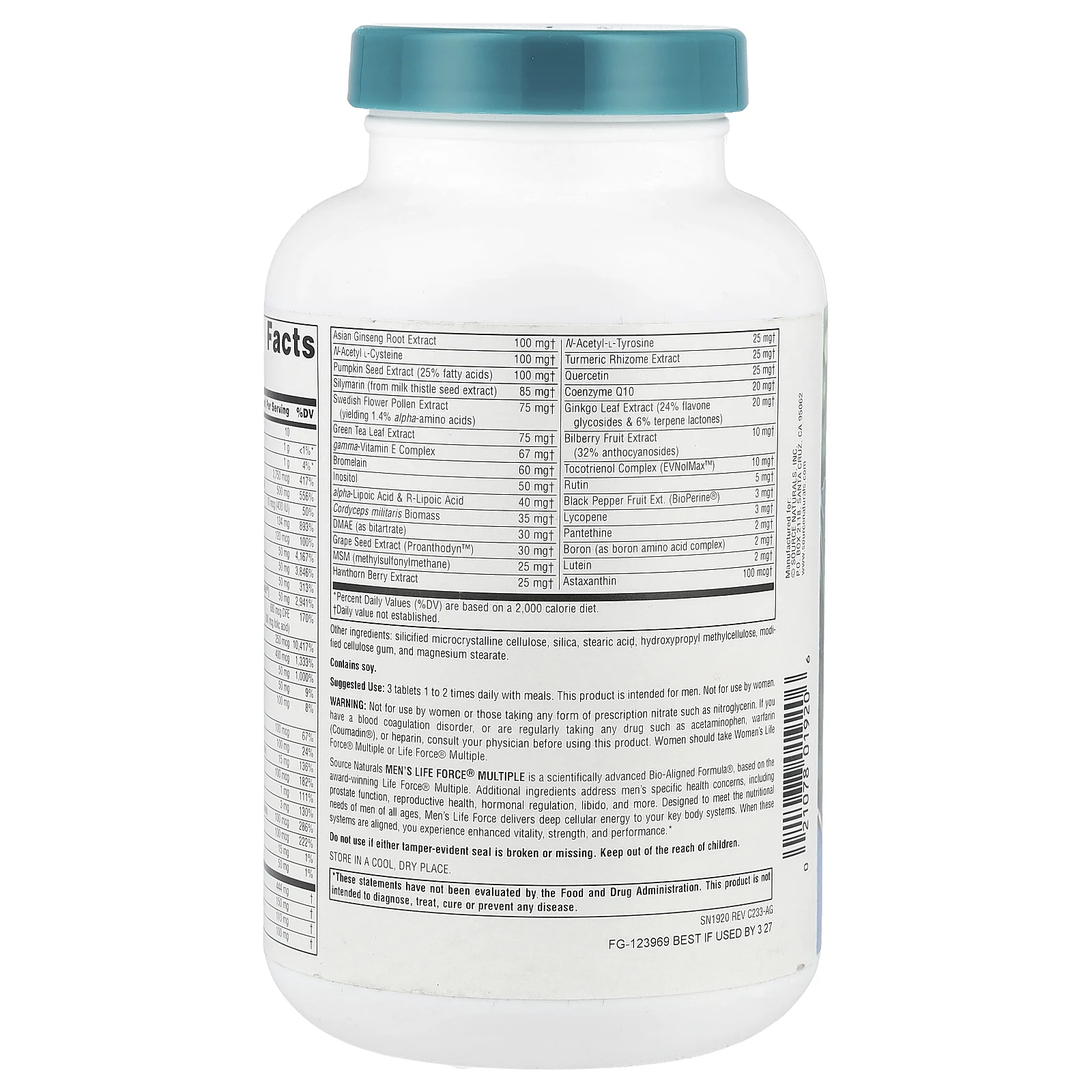 Source Naturals, Men's Life Force Multiple, 180 таблеток