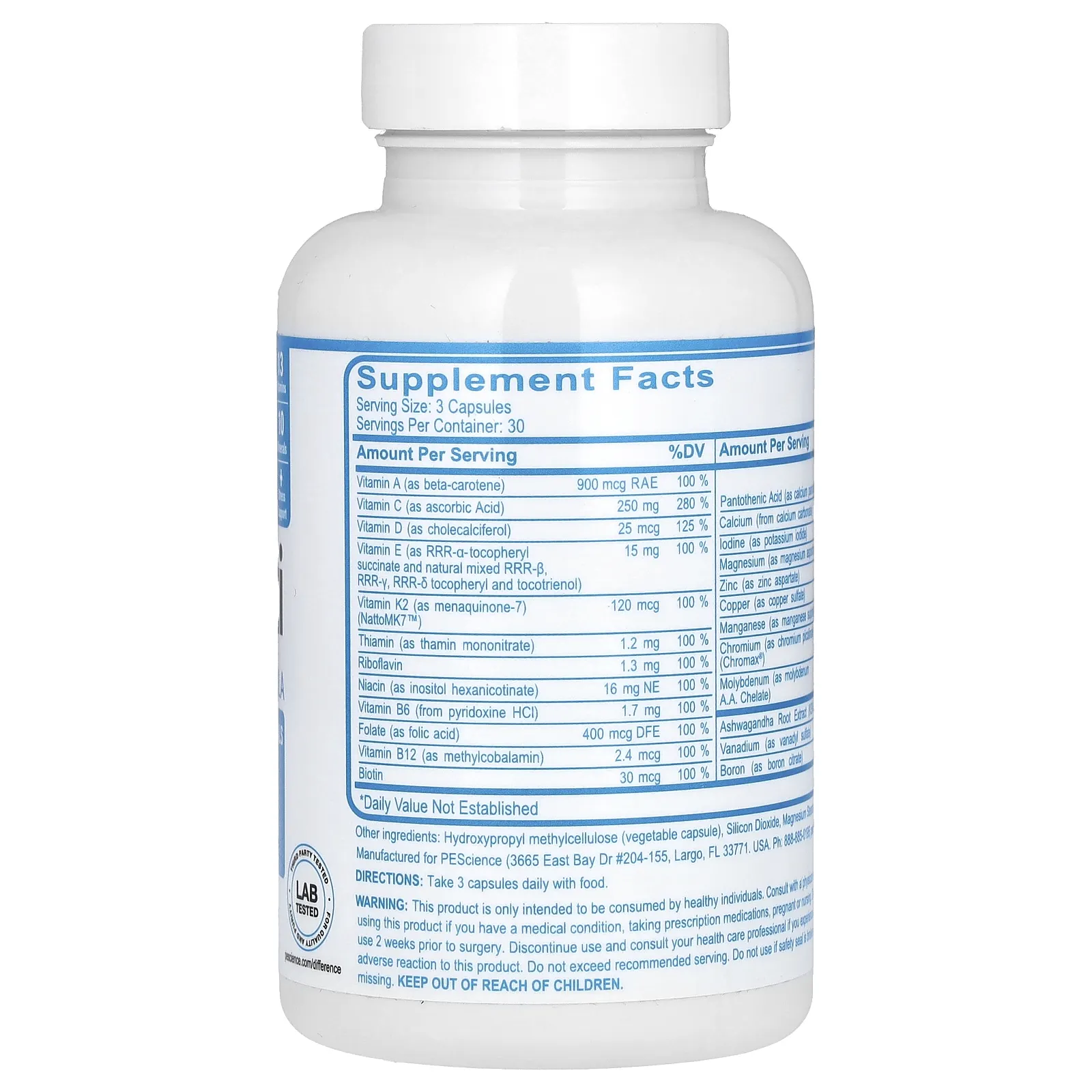 PEScience, TruMulti, формула для мужчин`` 90 капсул