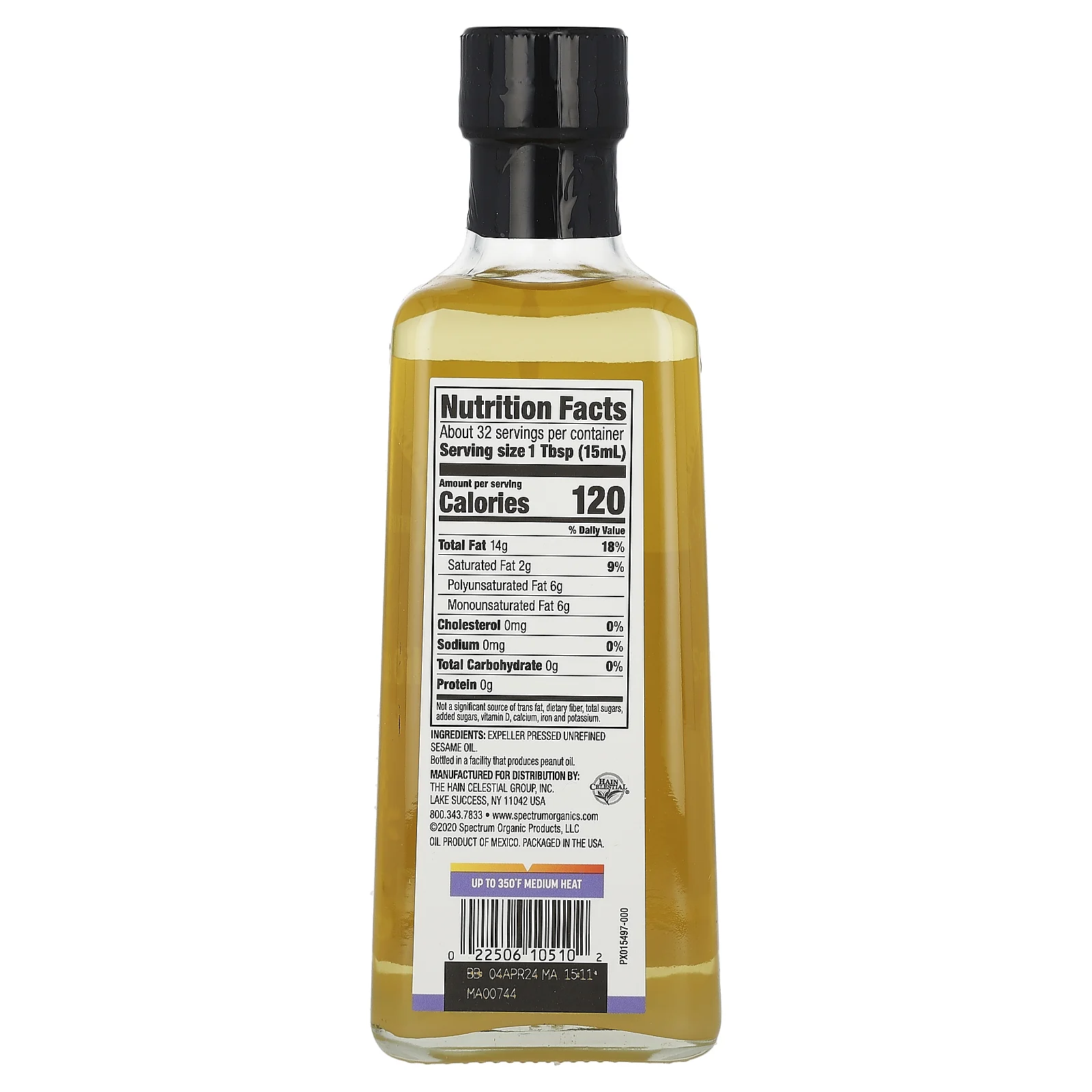 Spectrum Culinary, кунжутное масло, нерафинированное, 473 мл (16 жидк. унций)