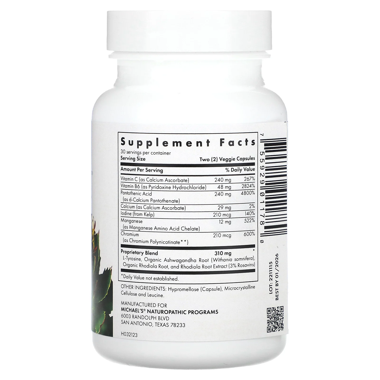 Michael's Naturopathic, "Thyrodrenal", 60 вегетарианских и кошерных капсул