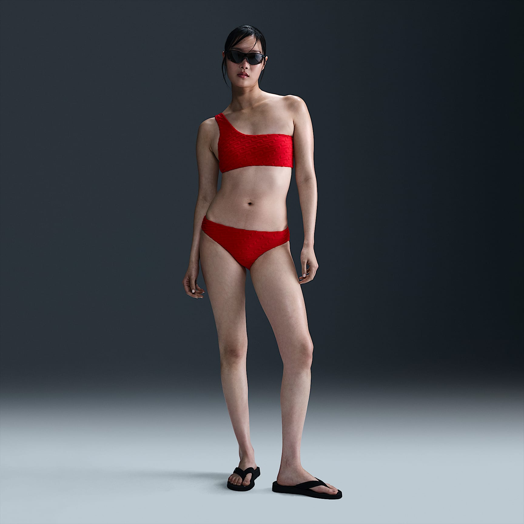 Nike Swim Swoosh Link Women's Terry Asymmetrical Bikini Top