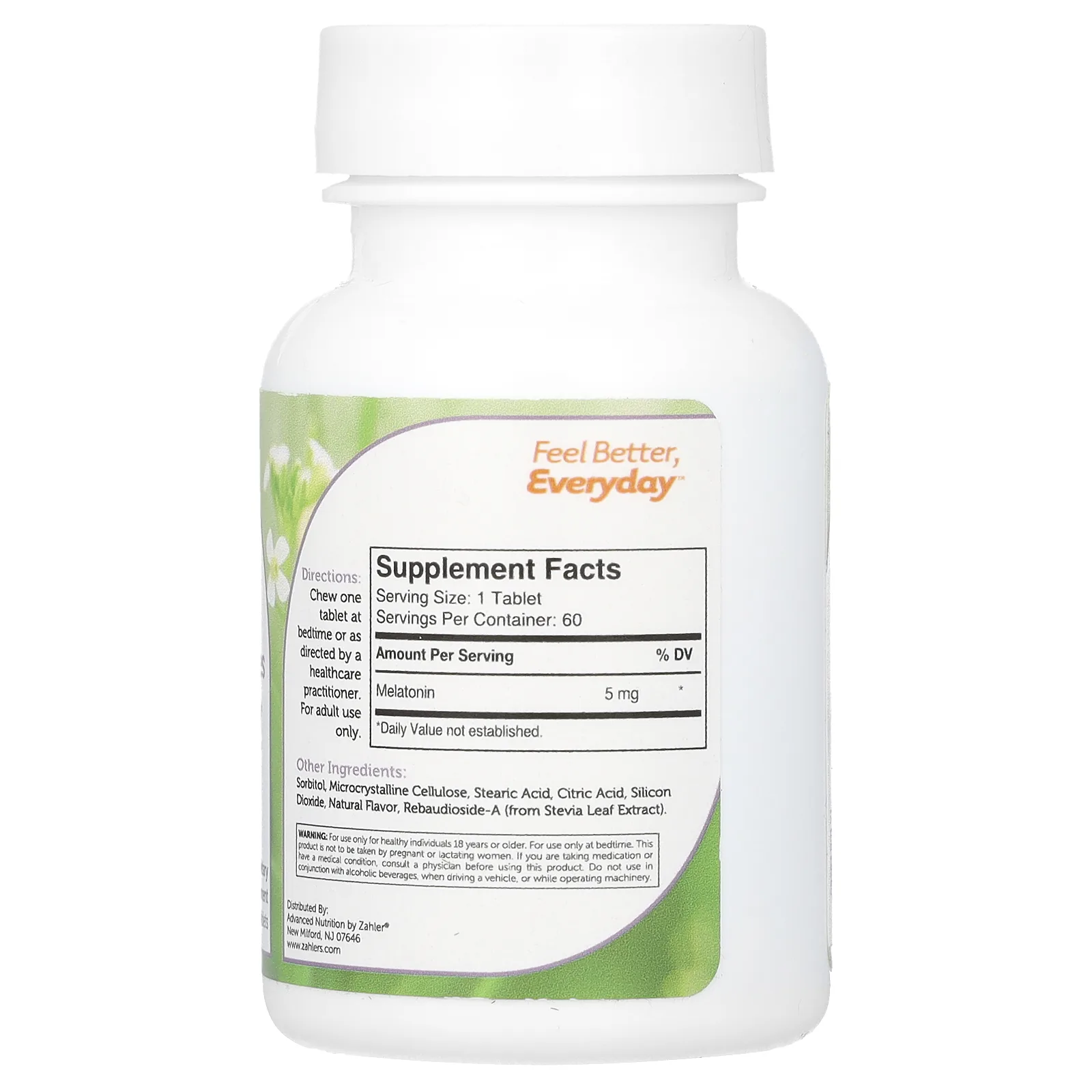 Zahler, мелатонин, апельсин, 5 мг, 60 жевательных таблеток