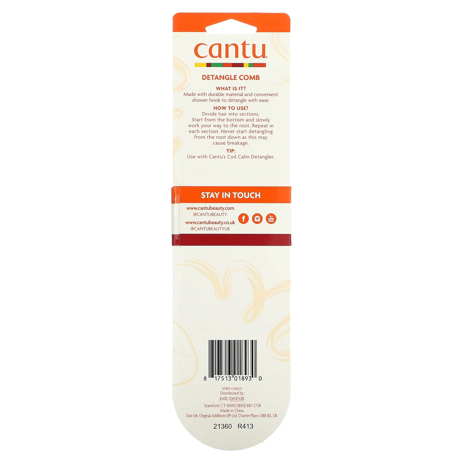 Cantu, прочный гребень для распутывания волос, 1 шт.