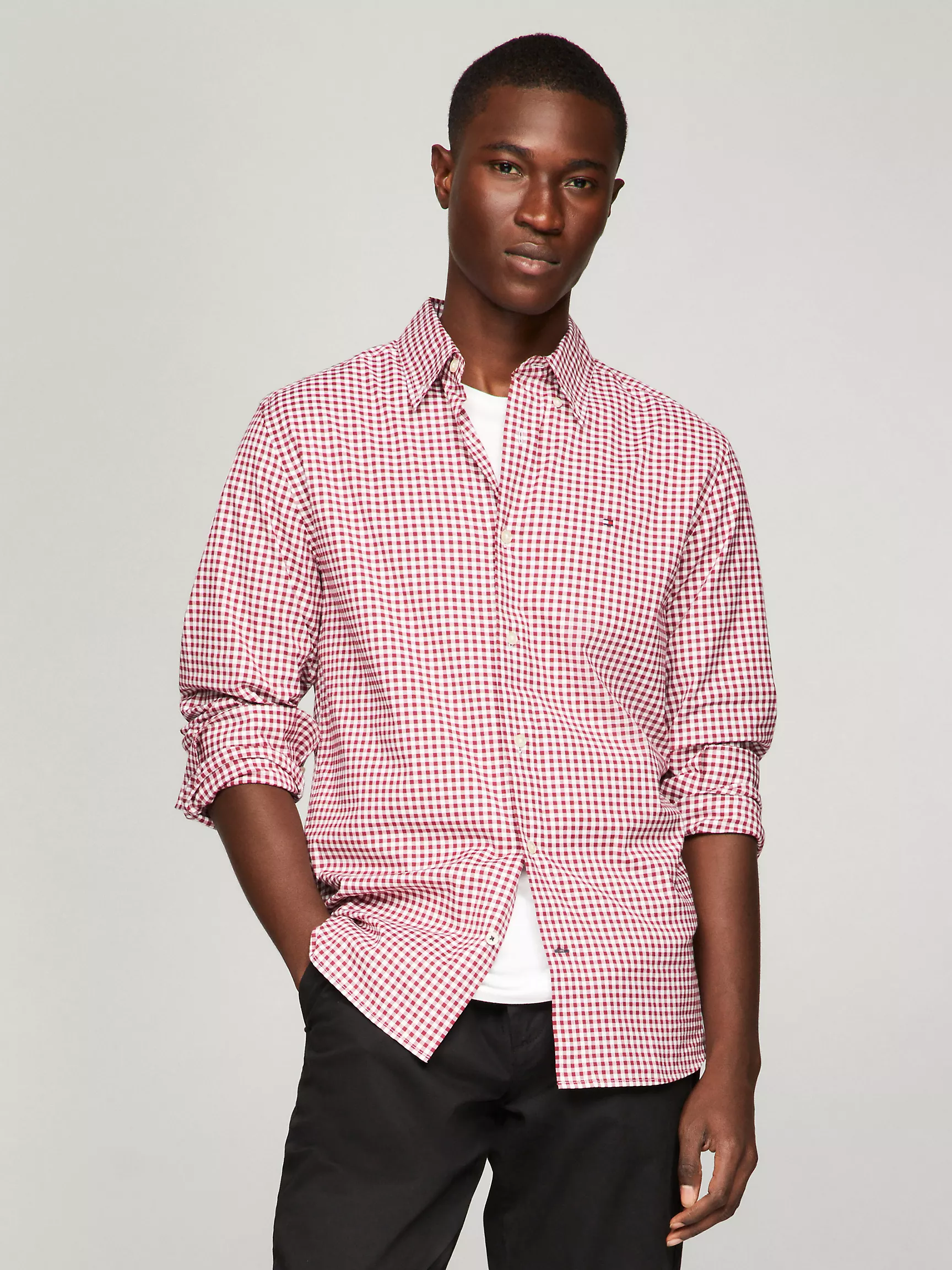 Мужская рубашка Tommy Hilfiger, Рубашка стандартного кроя THFlex из поплина в клетку гингем