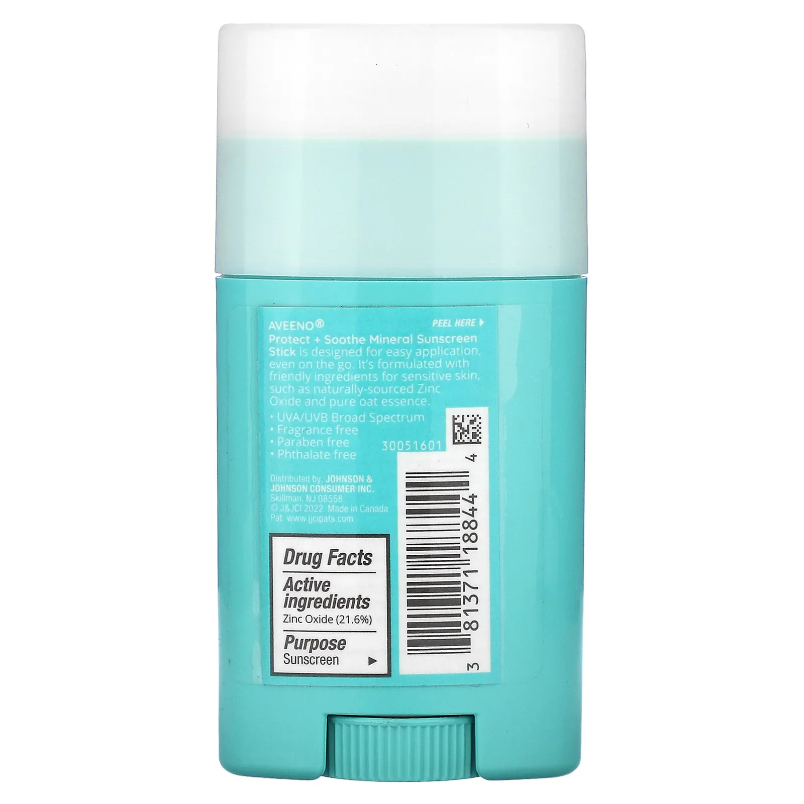 Aveeno, Минеральный солнцезащитный стик Protect + Soothe, SPF 50, без отдушек, 42 г (1,5 унции)