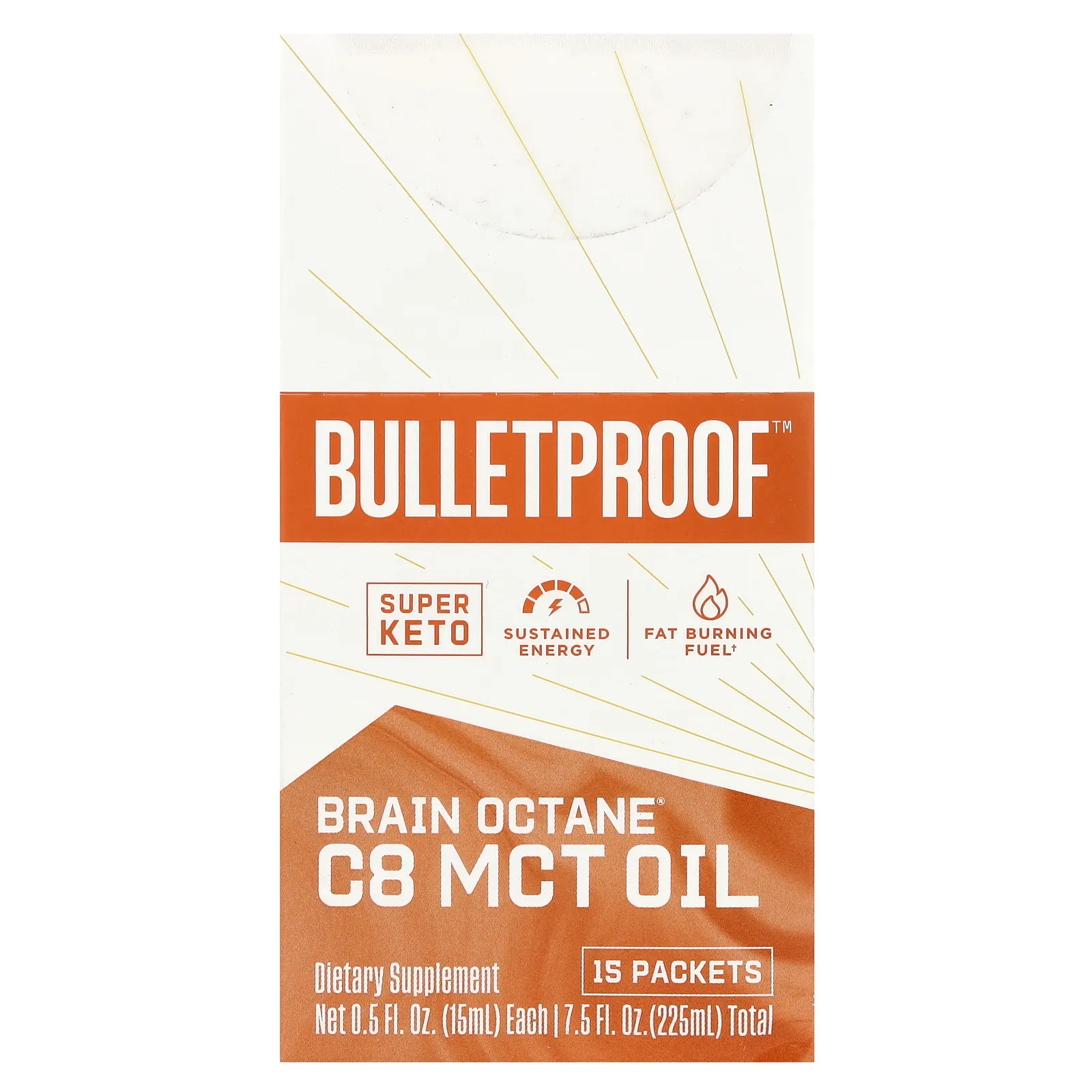 BulletProof, Brain Octane® C8 MCT Oil, 15 пакетиков по 15 мл (0,5 жидк. Унции)