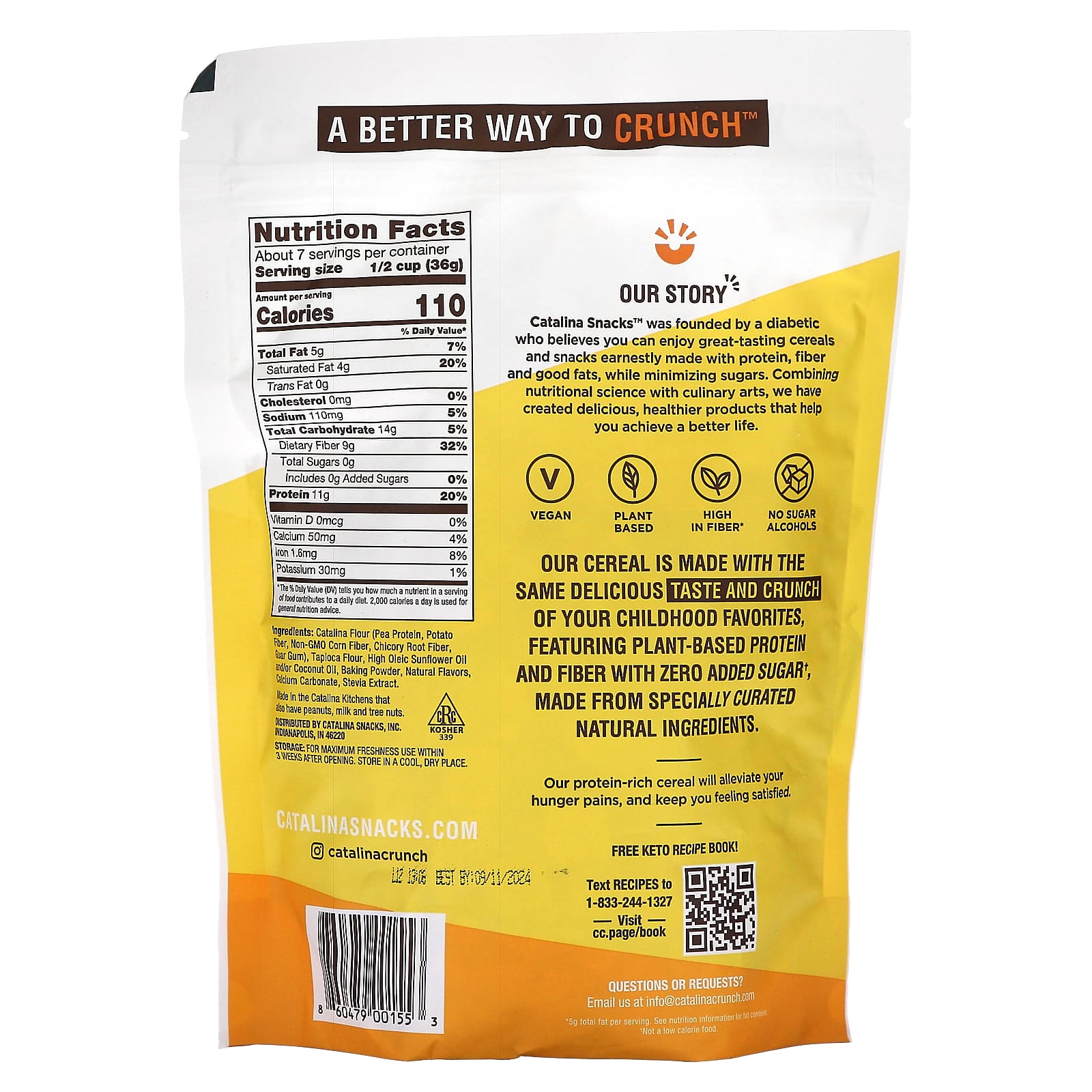 Catalina Crunch, Keto Friendly Cereal, Honey Graham, 255 г (9 унций)