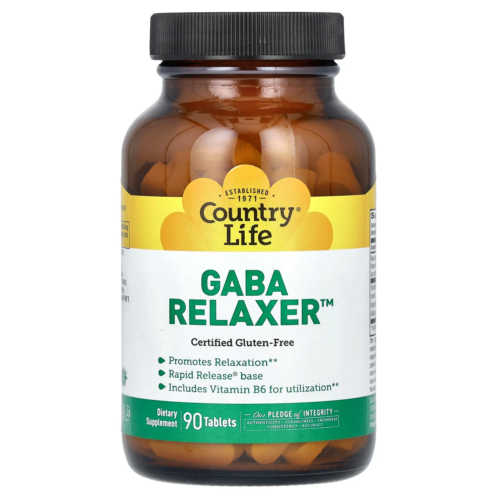 Country Life, GABA Relaxer, ГАМК, 90 таблеток