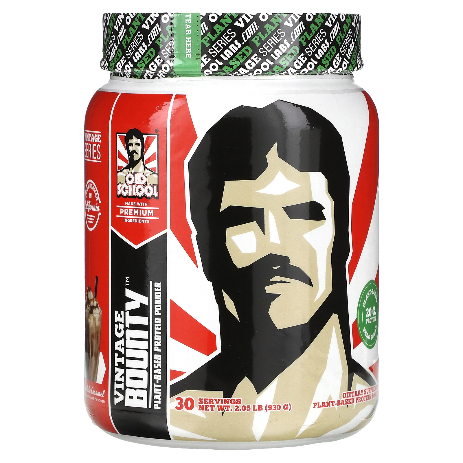 Old School Labs, Vintage Bounty, растительный протеиновый порошок, шоколадная карамель, 930 г (2,05 фунта)