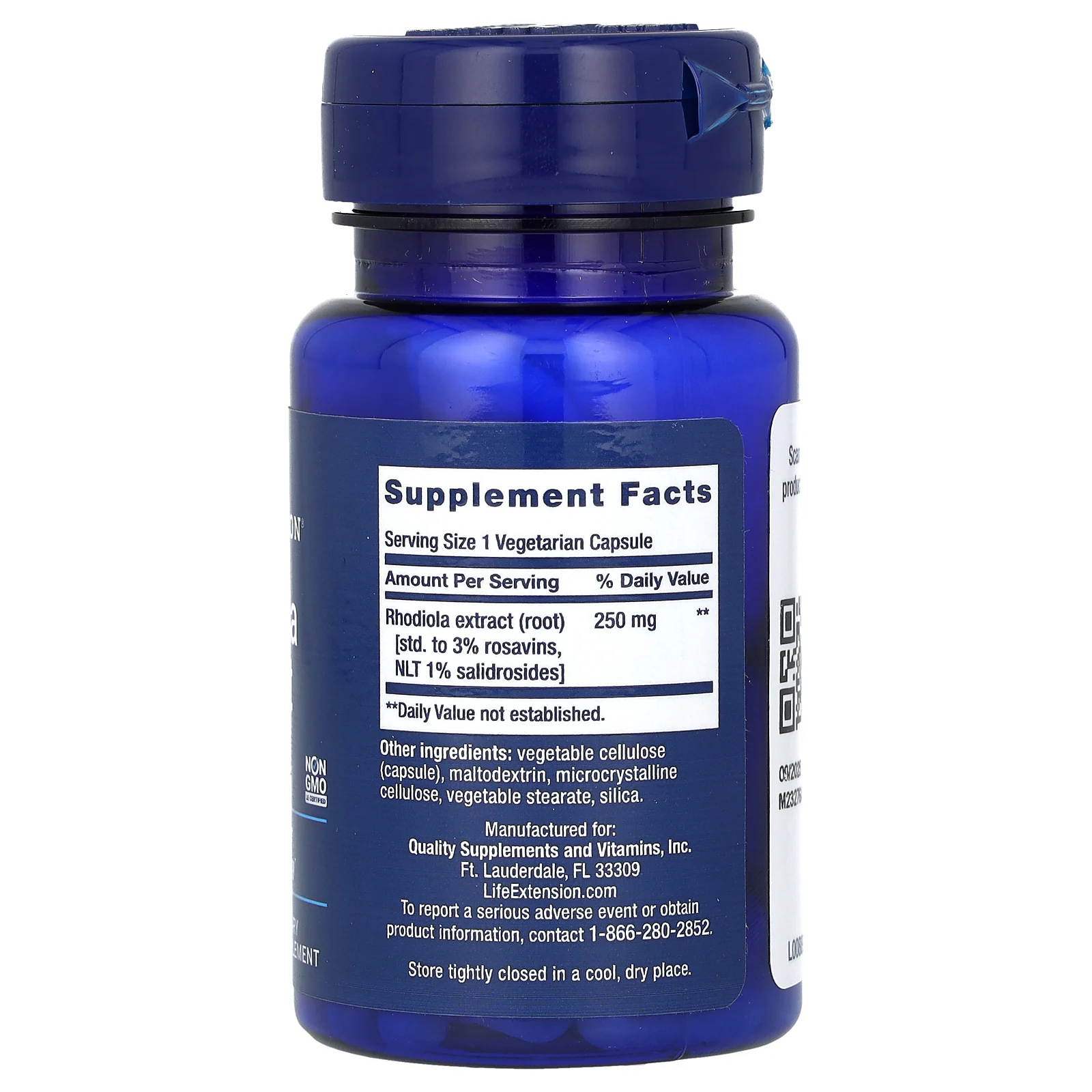 Life Extension, экстракт родиолы, 250 мг, 60 вегетарианских капсул