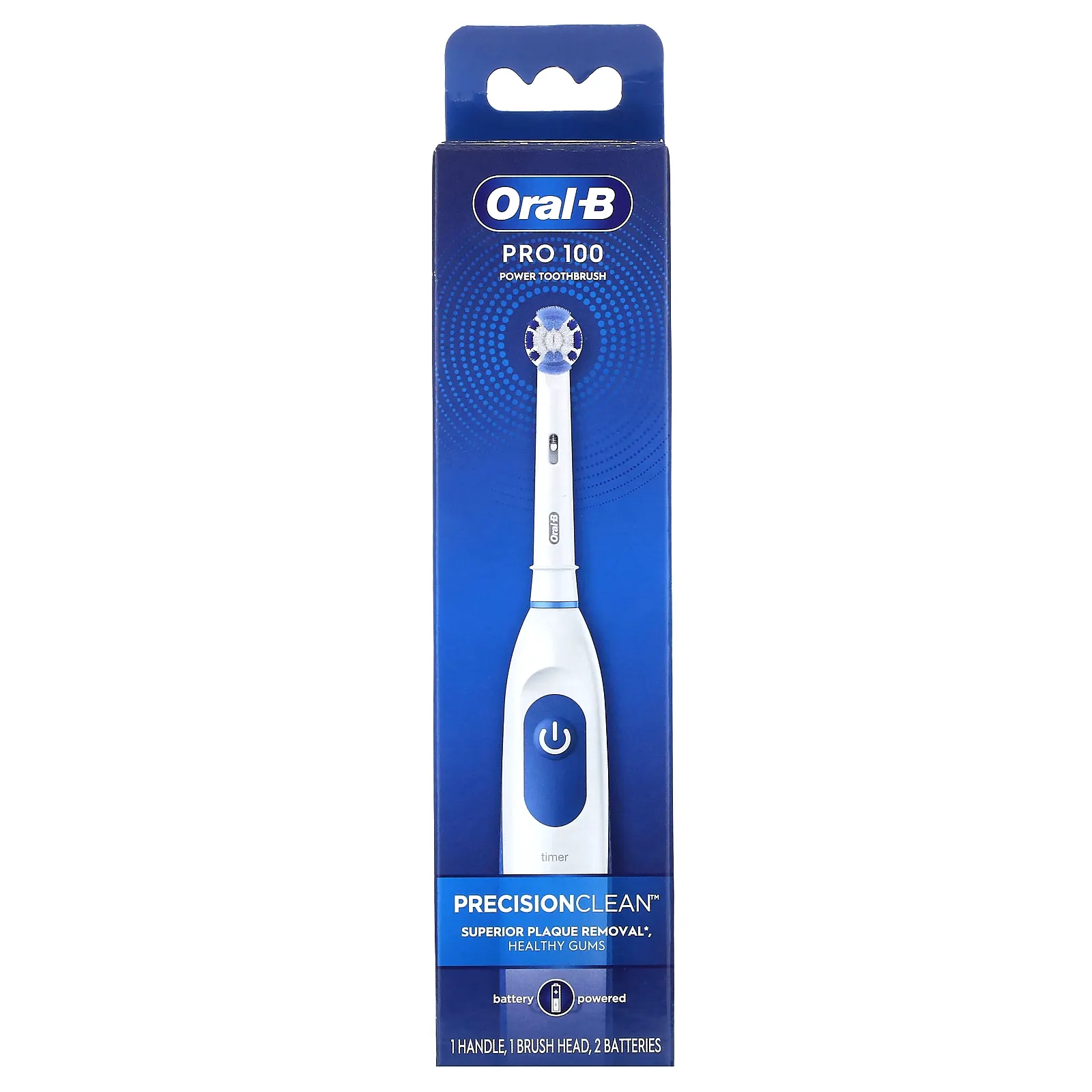 Oral-B, Pro 100, мощная зубная щетка, 1 шт.