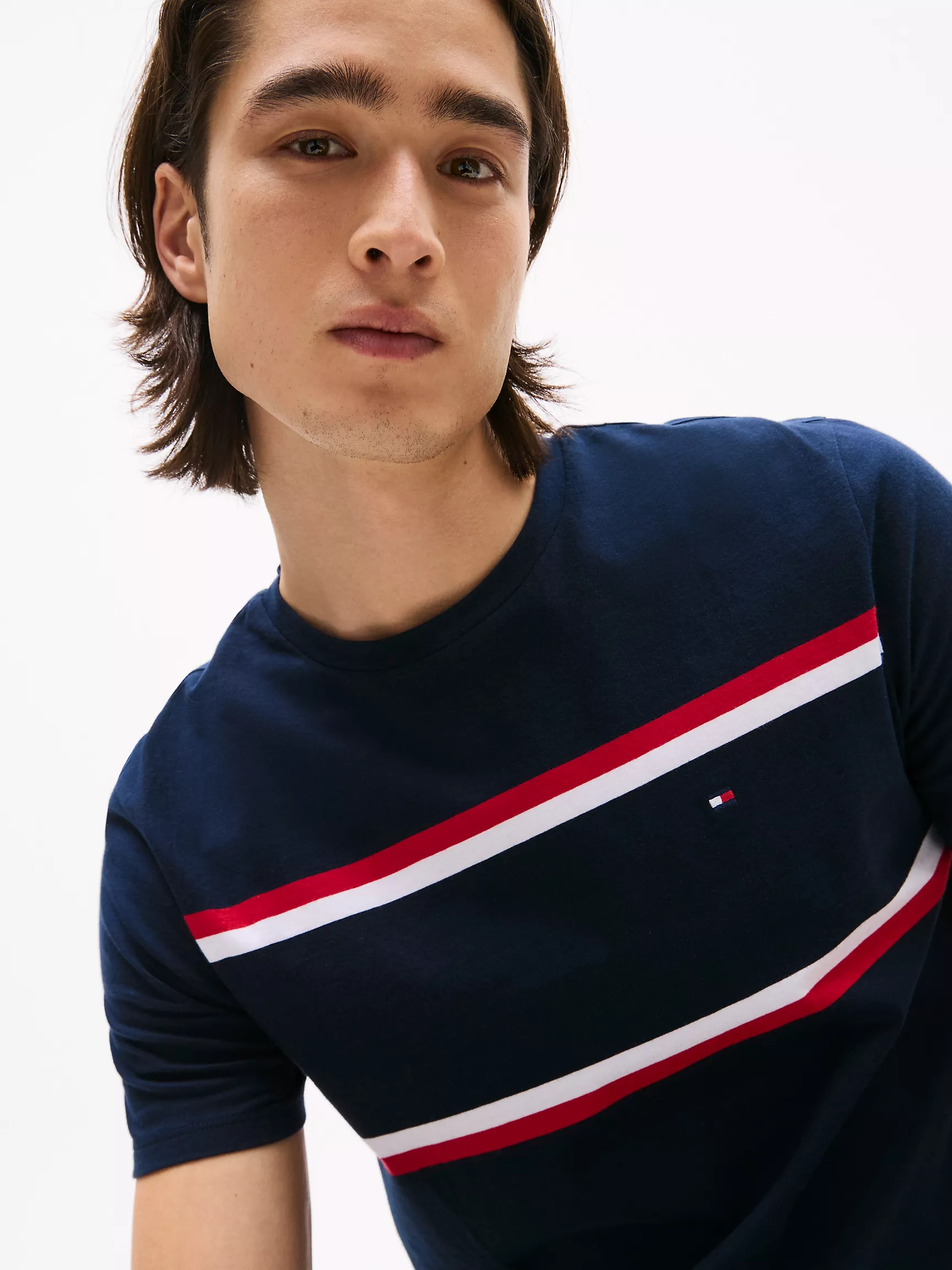 Мужская футболка Tommy Hilfiger, Футболка с полосатым блоковым узором