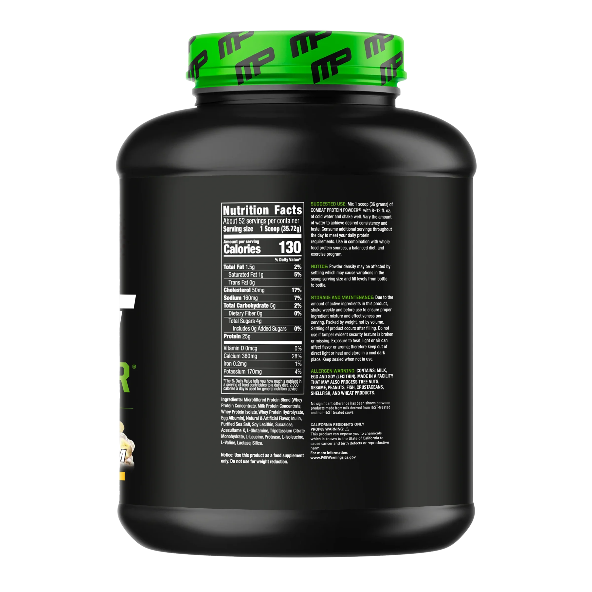 MusclePharm, Combat, протеиновый порошок, со вкусом бананового крема, 1,81 кг (4 фунта)