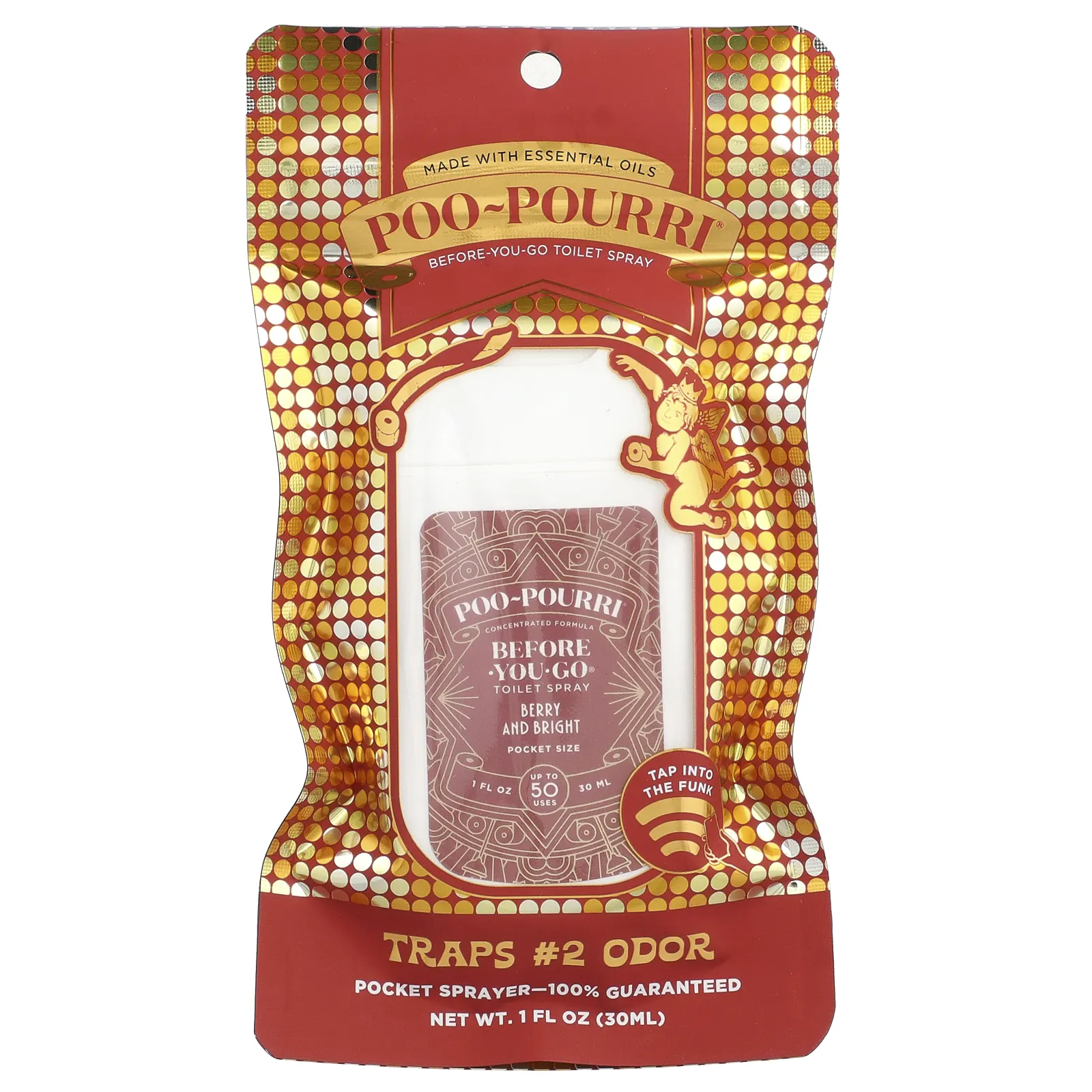 Poo-Pourri, Before-You-Go®, спрей-освежитель для туалета, компактный спрей, ягодный, 30 мл (1 жидк. унция)