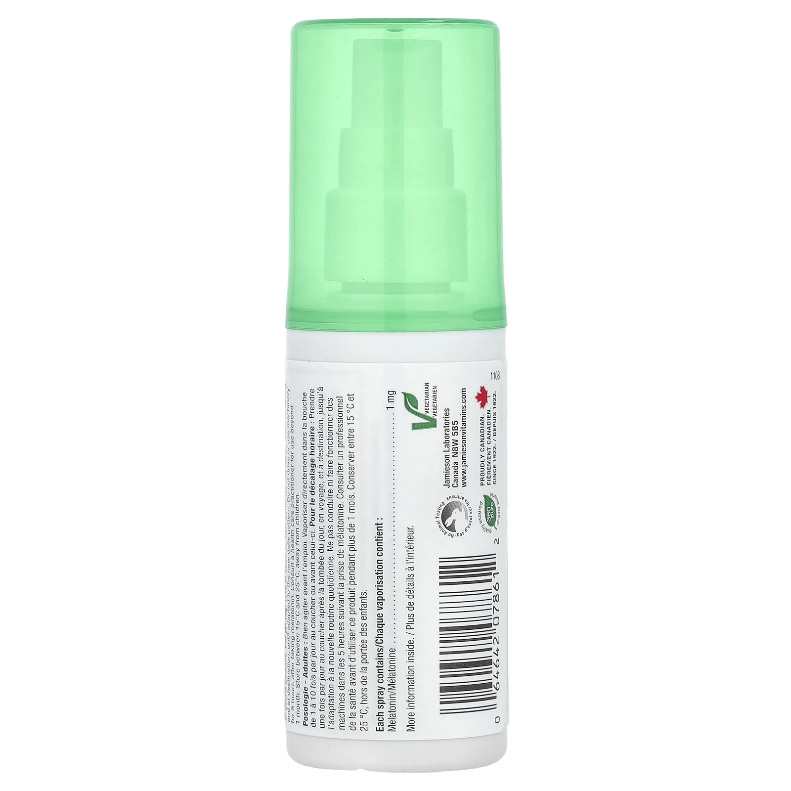 Jamieson Vitamins, Спрей для сна, мелатонин, натуральная мята, 58 мл