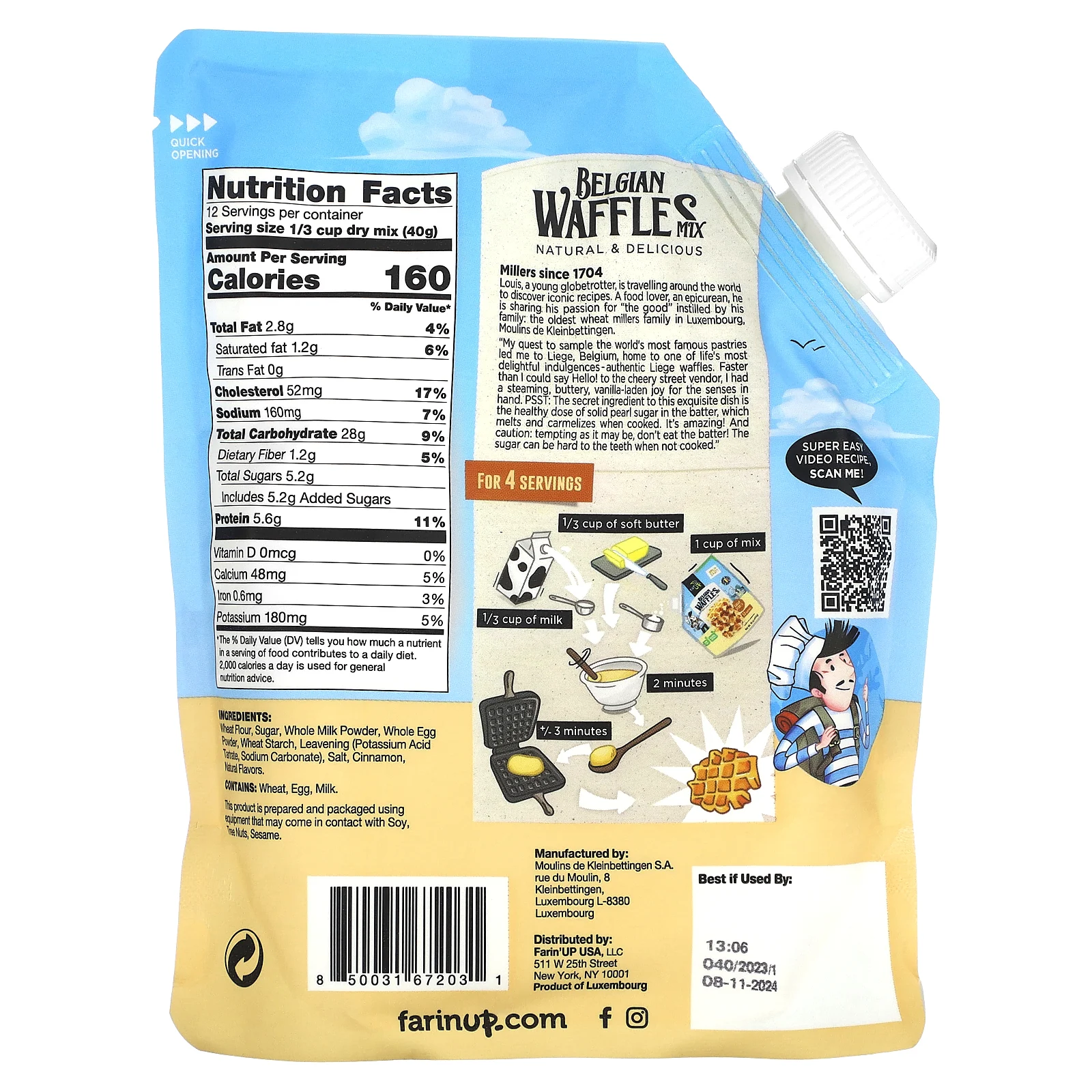 Farin' Up, бельгийская смесь для вафель, сахарные шарики, 454 г (16 унций)