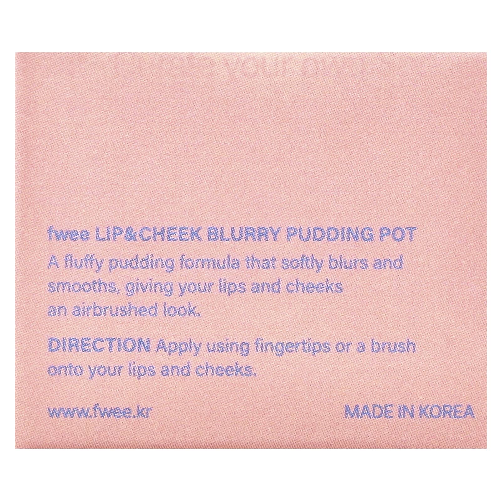 fwee, Lip & Cheek Blurry Pudding Pot, ND05 Be, 5 г (0,17 унции)