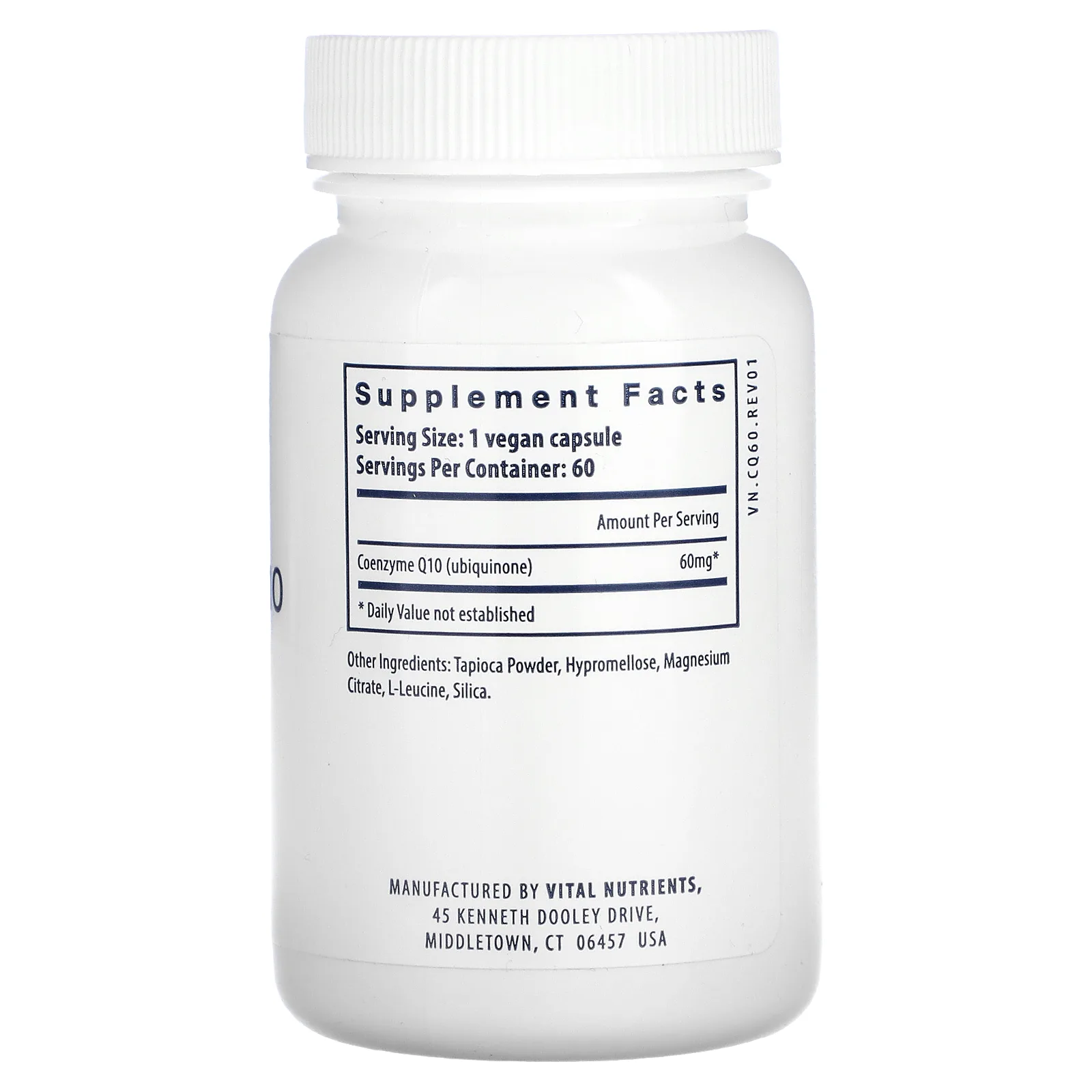 Vital Nutrients, Коэнзим Q10, 60 мг, 60 веганских капсул