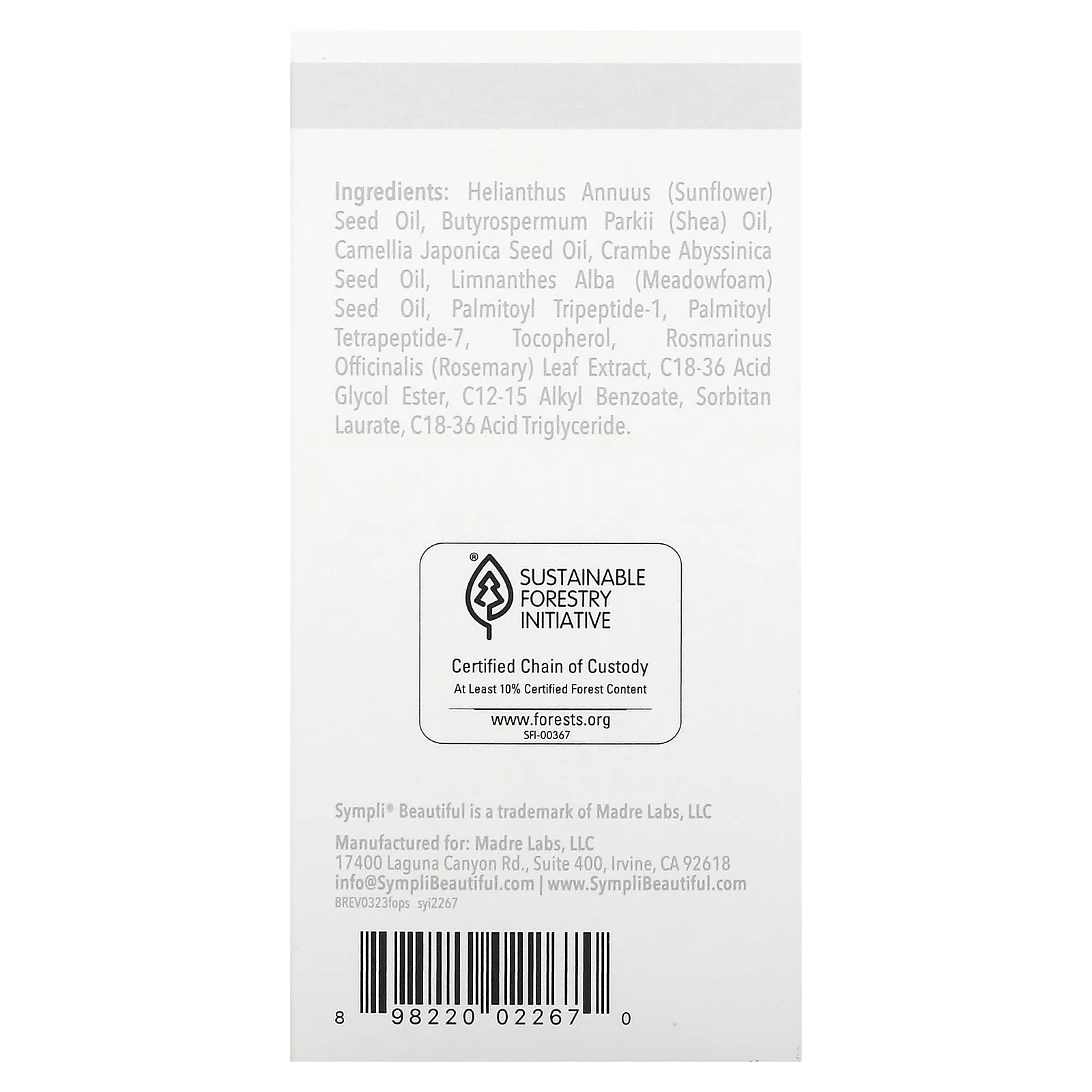 Sympli Beautiful, Serumdipity, омолаживающее масло для лица с пептидами, 30 мл (1 жидк. унция)