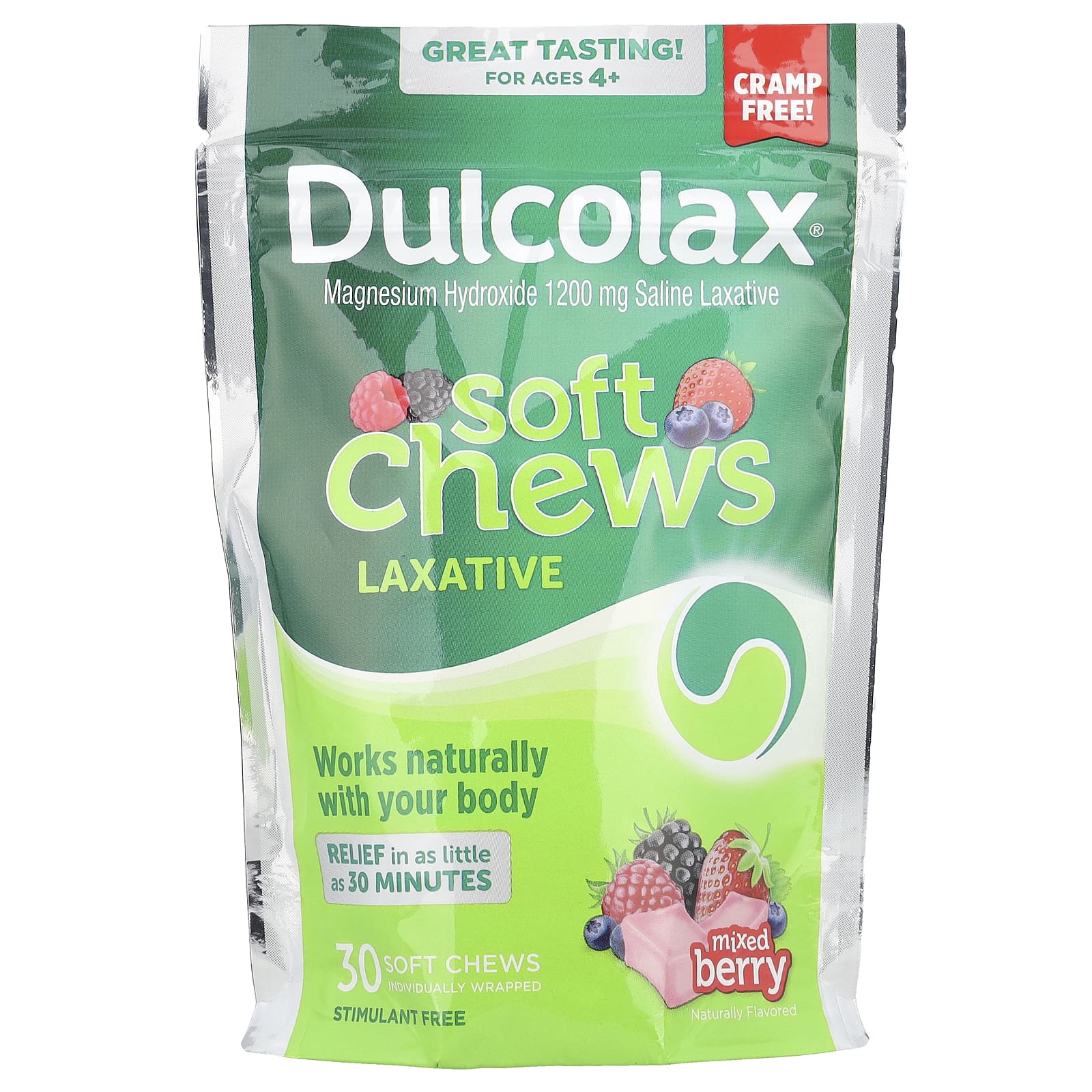 Dulcolax, Soft Chews, для детей от 4 лет, со вкусом ягодного ассорти, 30 жевательных таблеток