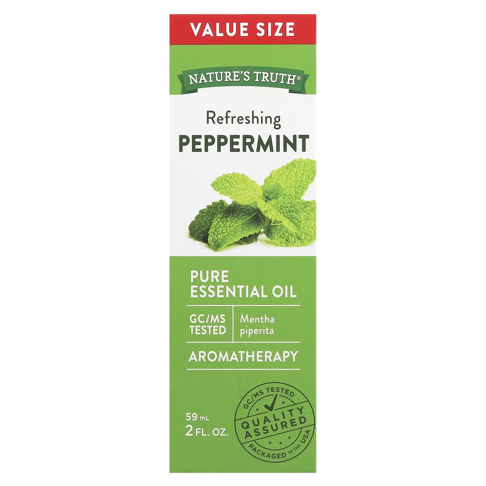 Nature's Truth, Чистое эфирное масло, освежающая перечная мята, 59 мл (2 жидк. Унции)