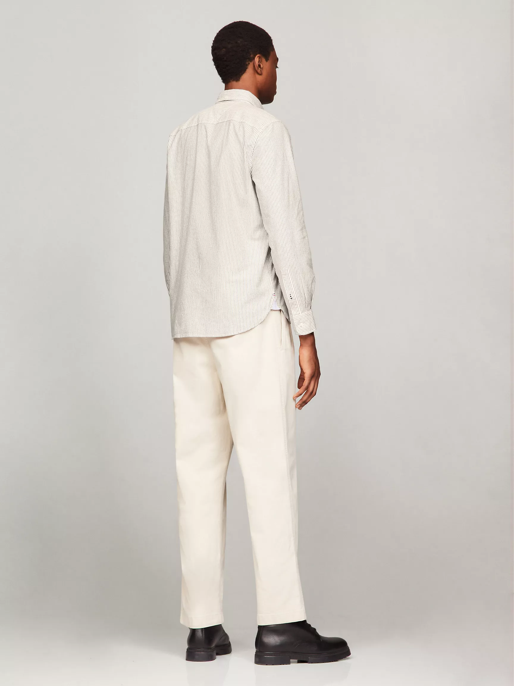 Мужская рубашка Tommy Hilfiger, Полосатая эластичная рубашка из оксфорда стандартного кроя