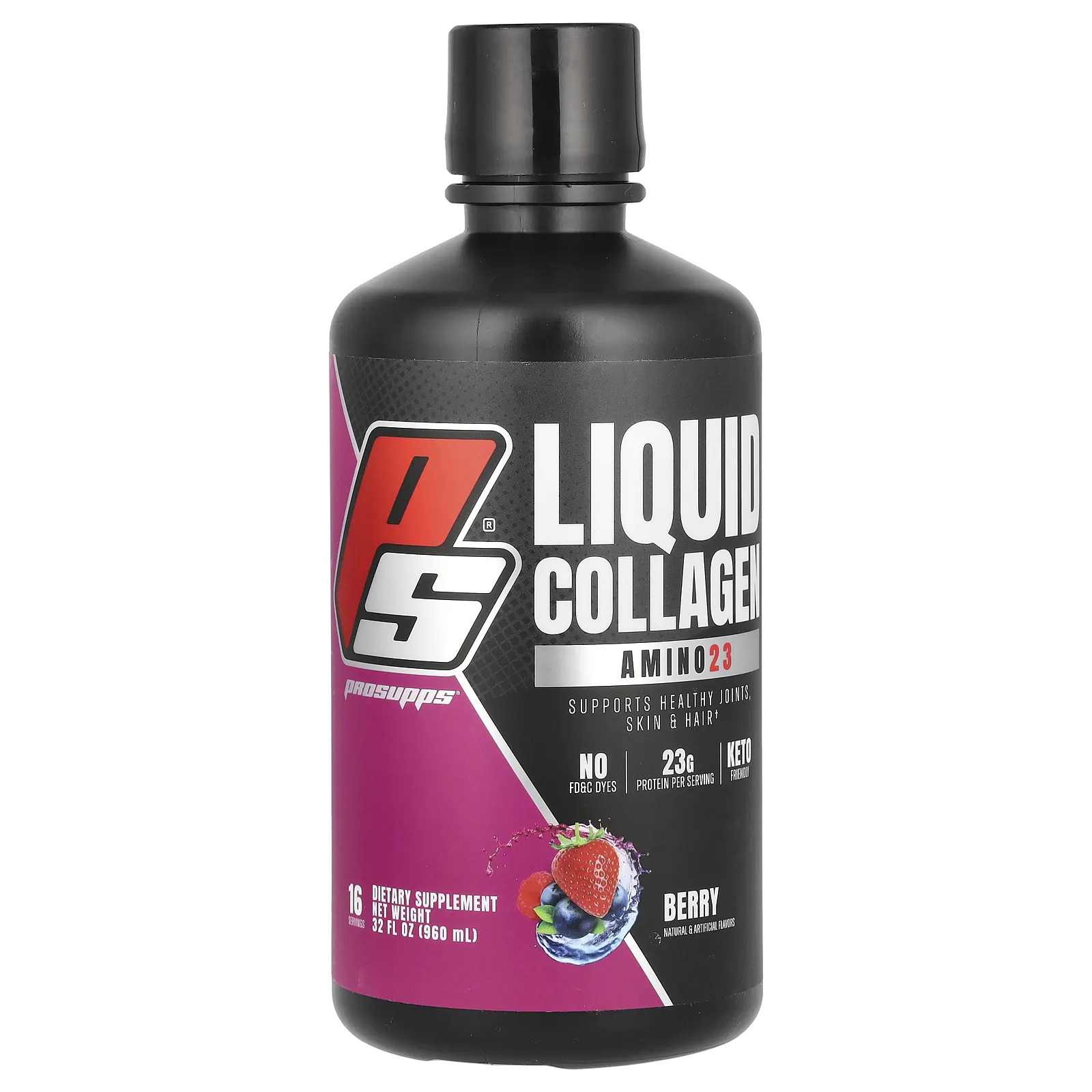 ProSupps, Amino 23, жидкий коллаген, ягодный, 960 мл (32 жидк. Унции)
