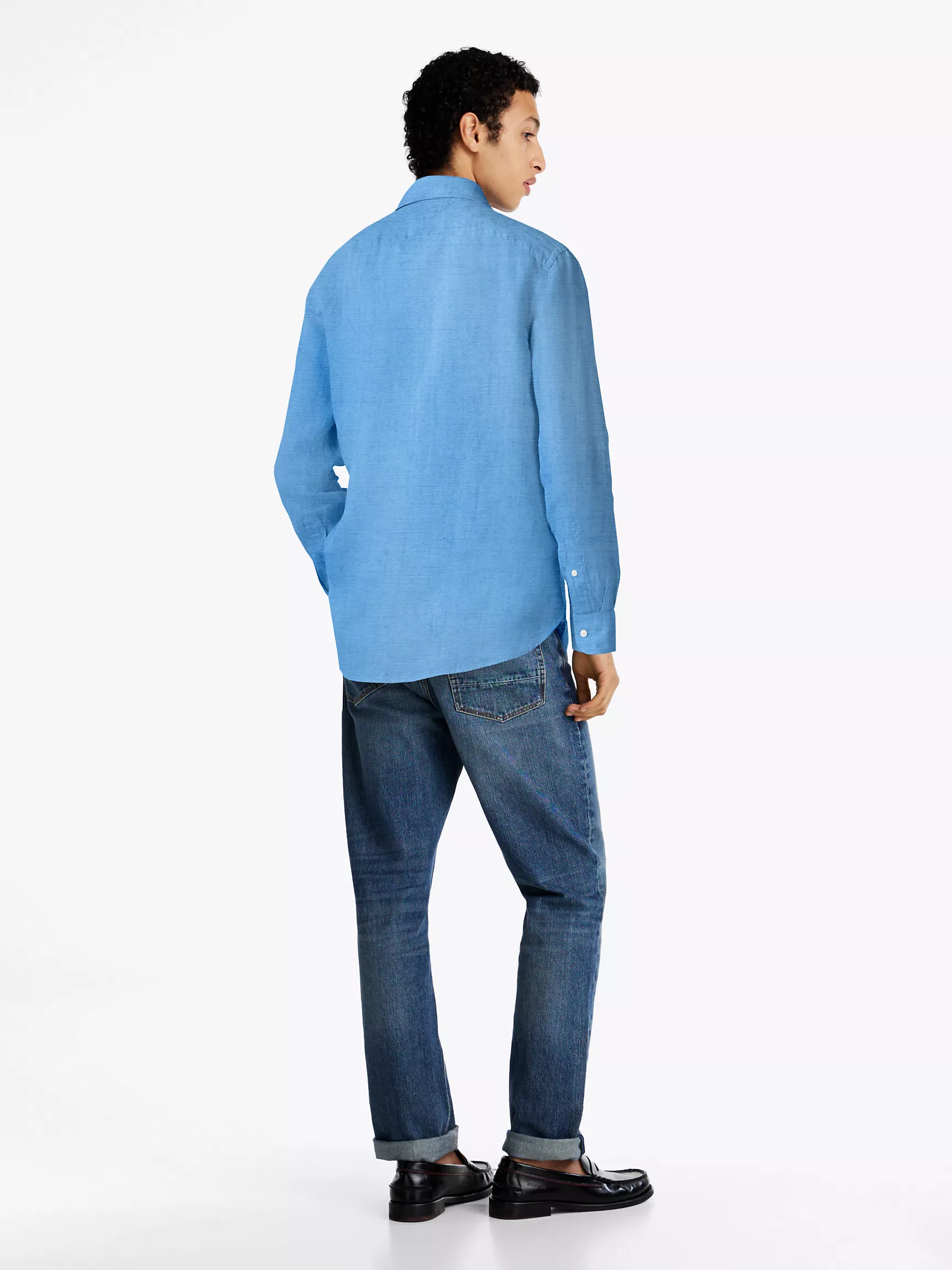 Мужская рубашка Tommy Hilfiger, Стандартная рубашка из окрашенного льна