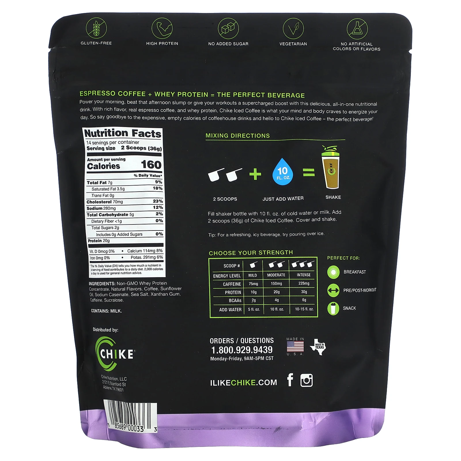 Chike Nutrition, Холодный кофе с высоким содержанием протеина, сладкие сливки, 504 г (17,8 унции)