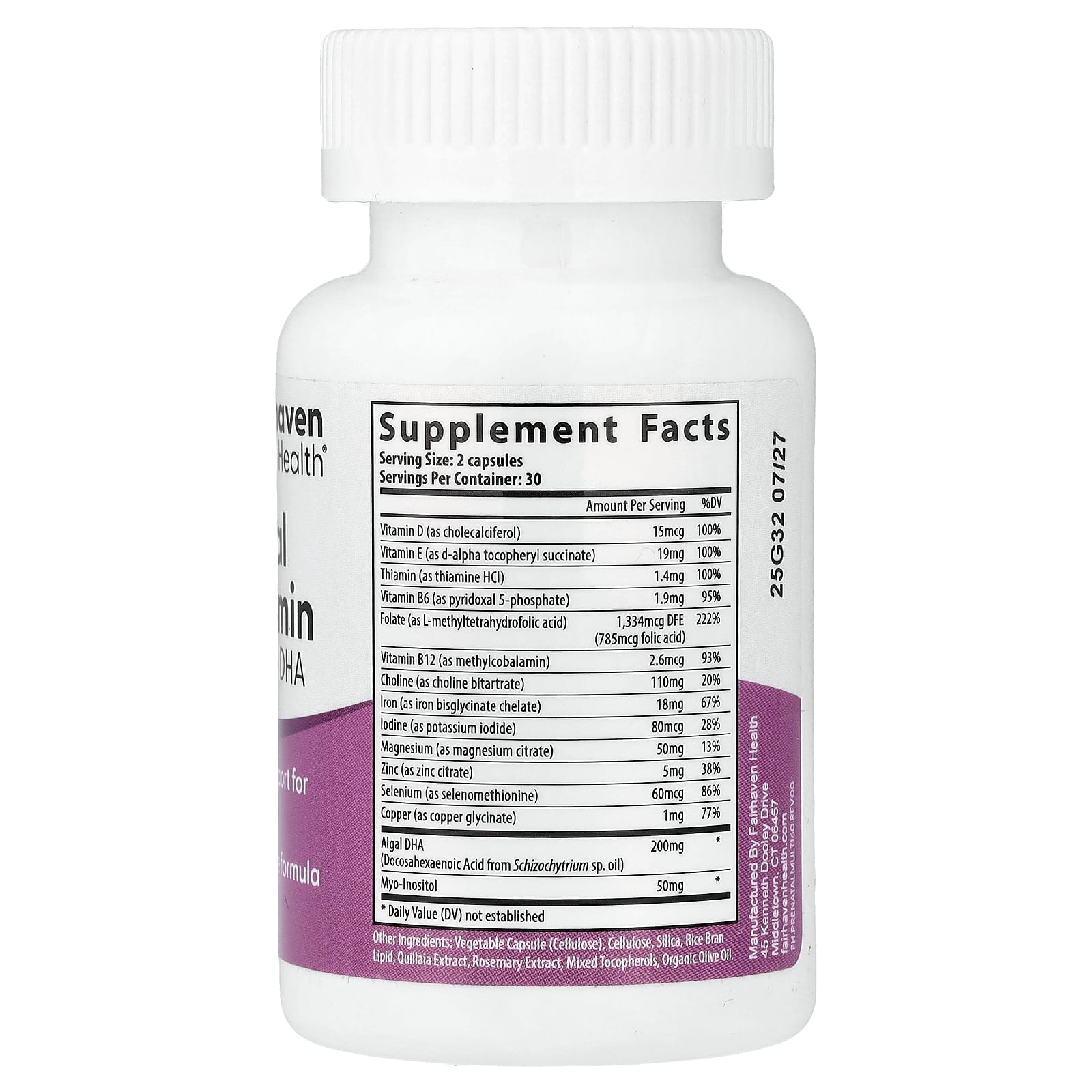 Fairhaven Health, мультивитаминный комплекс для беременных с ДГК, лимонная эссенция, 60 капсул