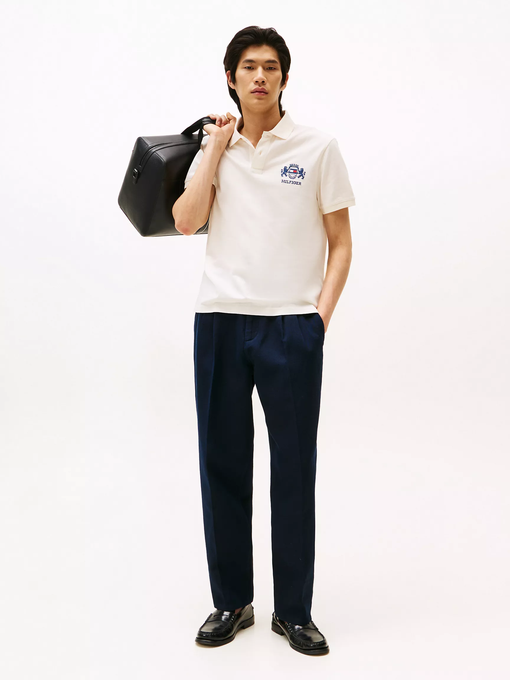 Мужское поло Tommy Hilfiger, Поло стандартного кроя с вышитым логотипом Crest и флагом