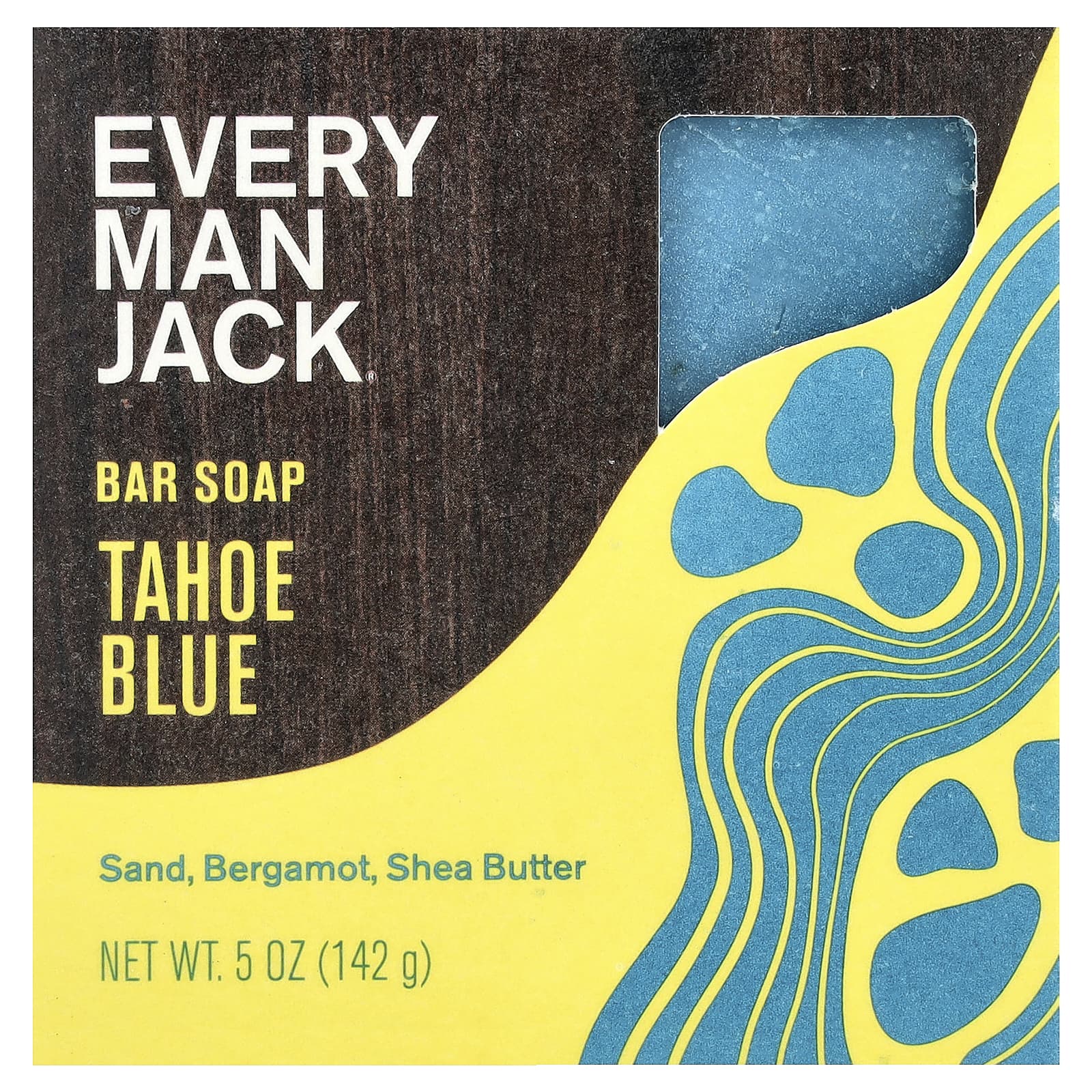 Every Man Jack, кусковое мыло, Taхо Blue, 142 г (5 унций)