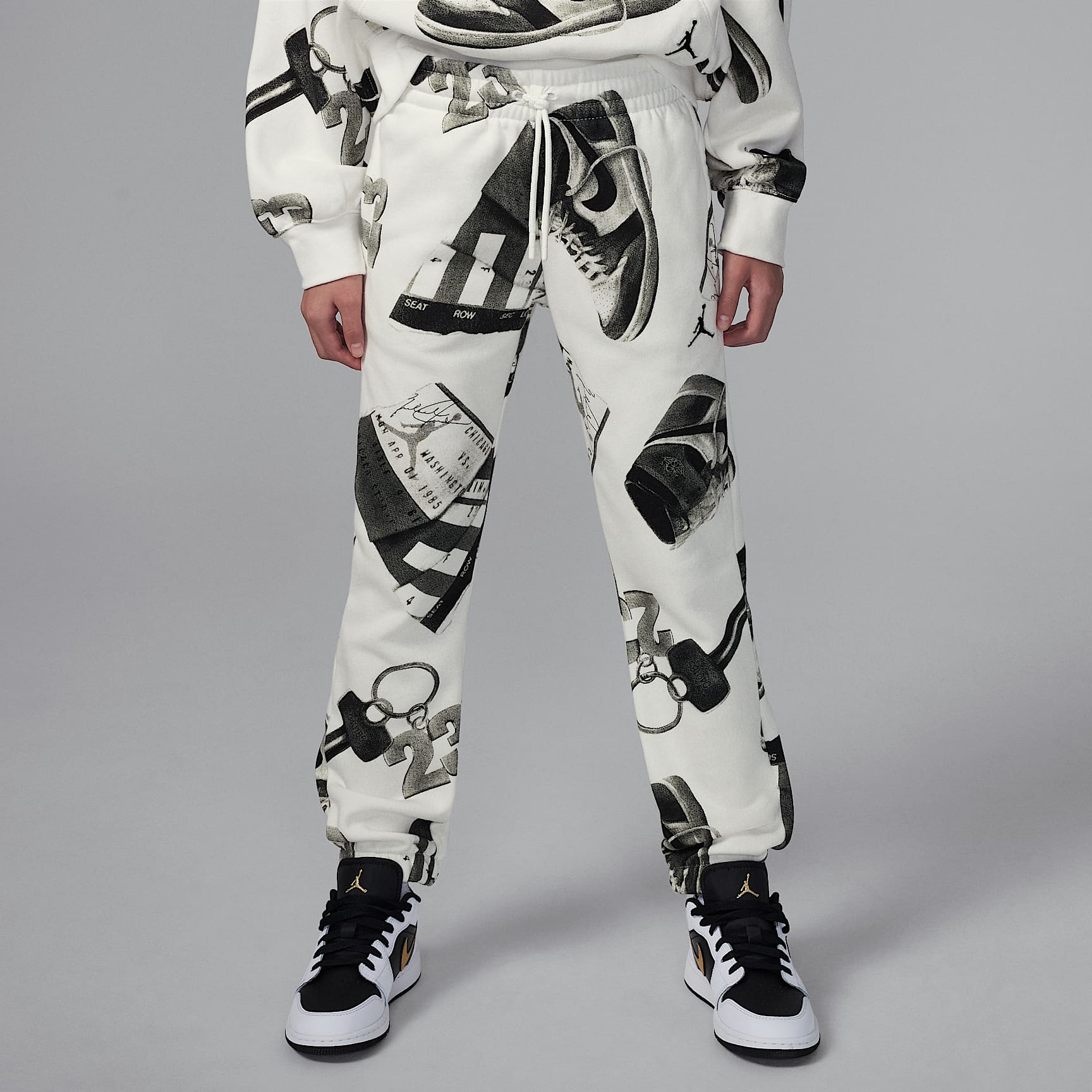 Jordan Brooklyn Fleece Big Kids' Printed Pants