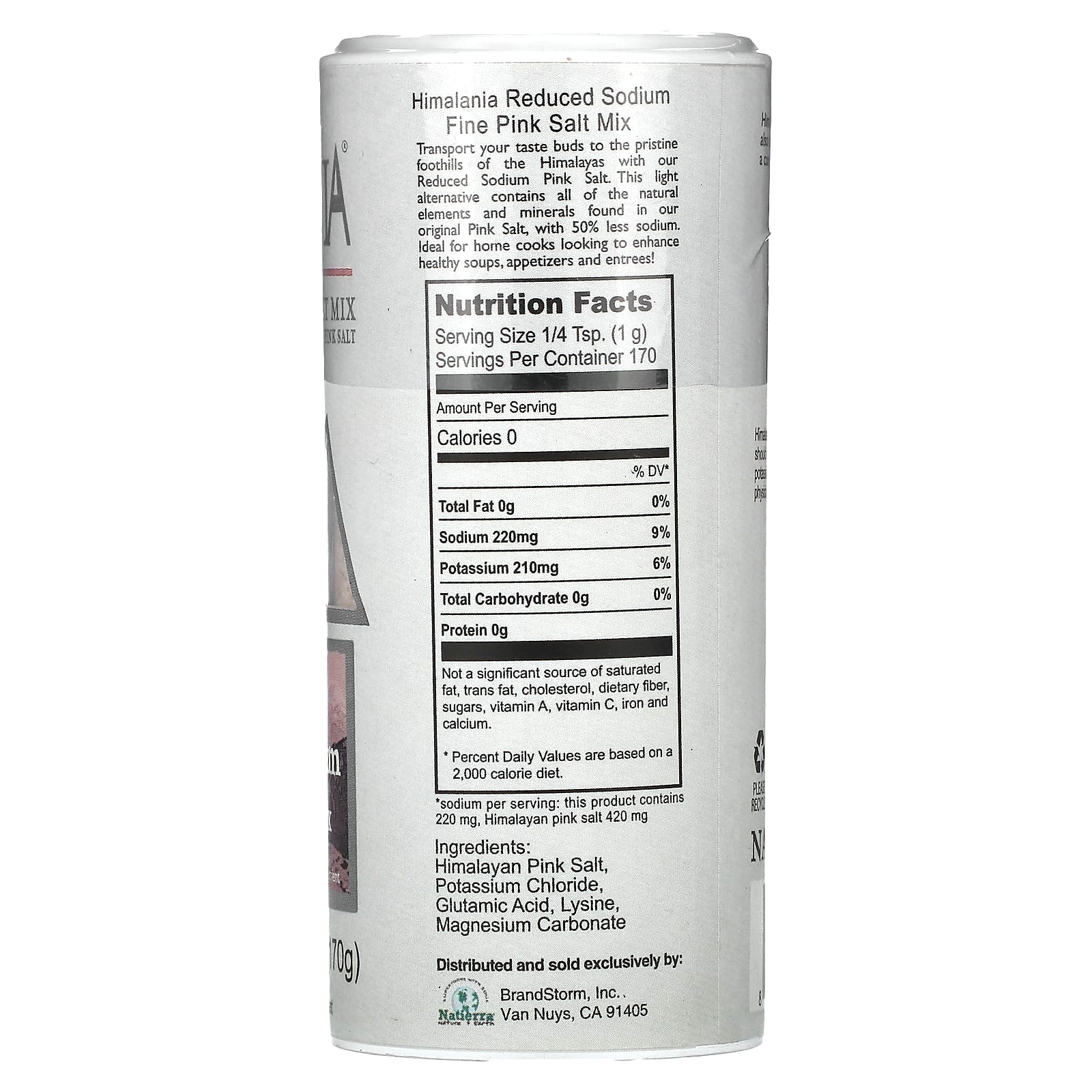 Himalania, Гималайская розовая соль с пониженным содержанием натрия, 170 г (6 унций)