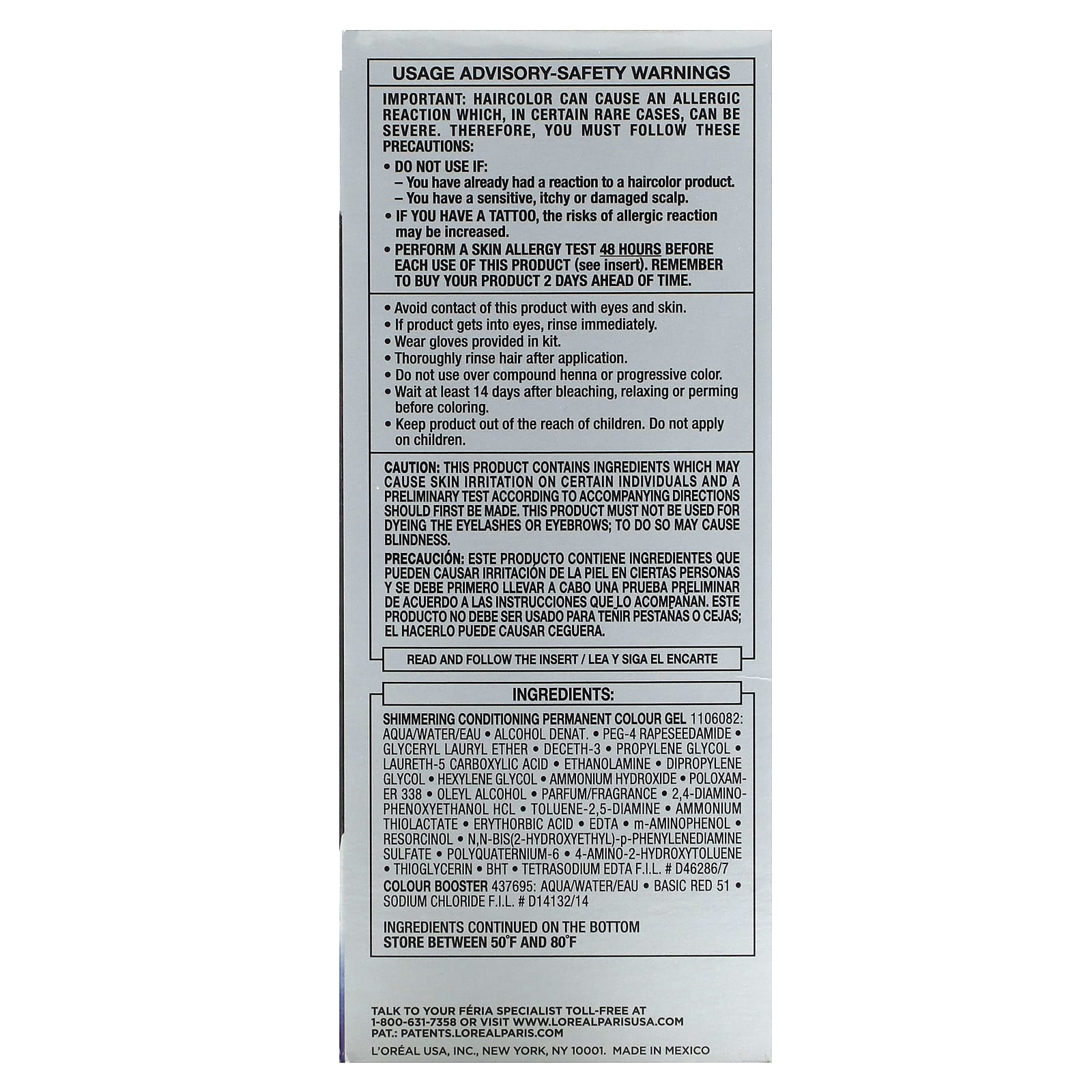 L'Oréal, Feria, темно-фиолетовый, яркое сияние высокой интенсивности, V28, темно-фиолетовый, для 1 применения