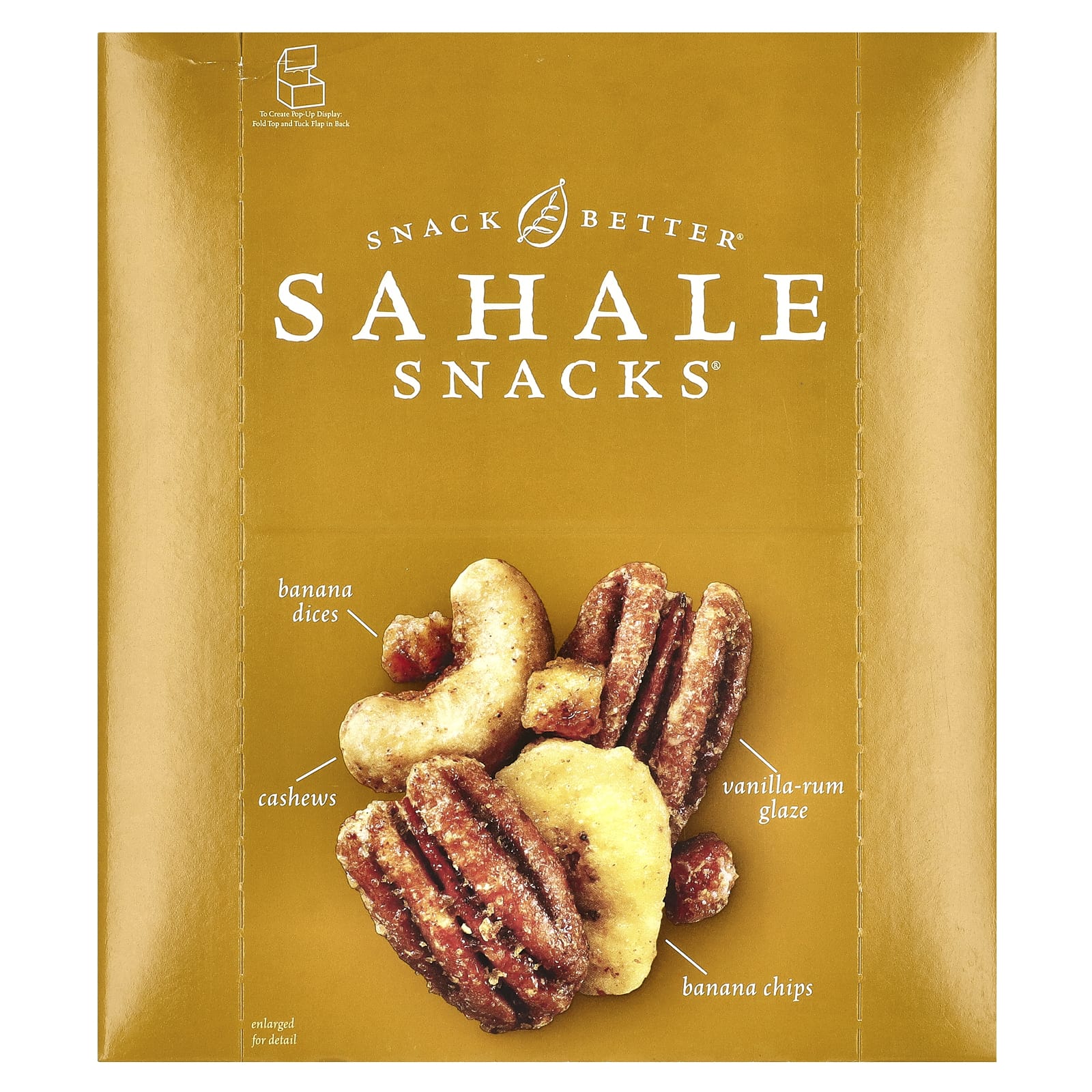 Sahale Snacks, глазированная смесь, со вкусом банана и рома, 9 пакетиков по 42,5 г (1,5 унции)