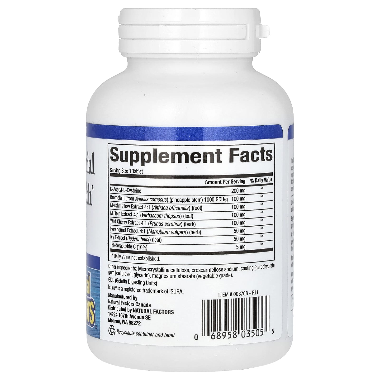 Natural Factors, здоровье легких, бронхов и носа, 90 таблеток