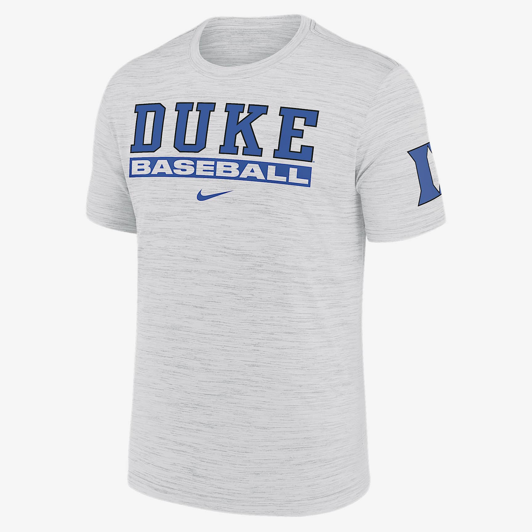 Duke Blue Devils Velocity Baseball Wordmark Stack Men's Nike Dri-FIT College T-Shirt