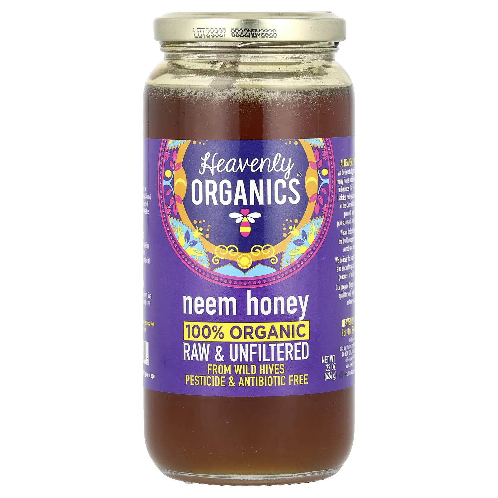 Heavenly Organics, 100% органический мед нима, 624 г (22 унции)