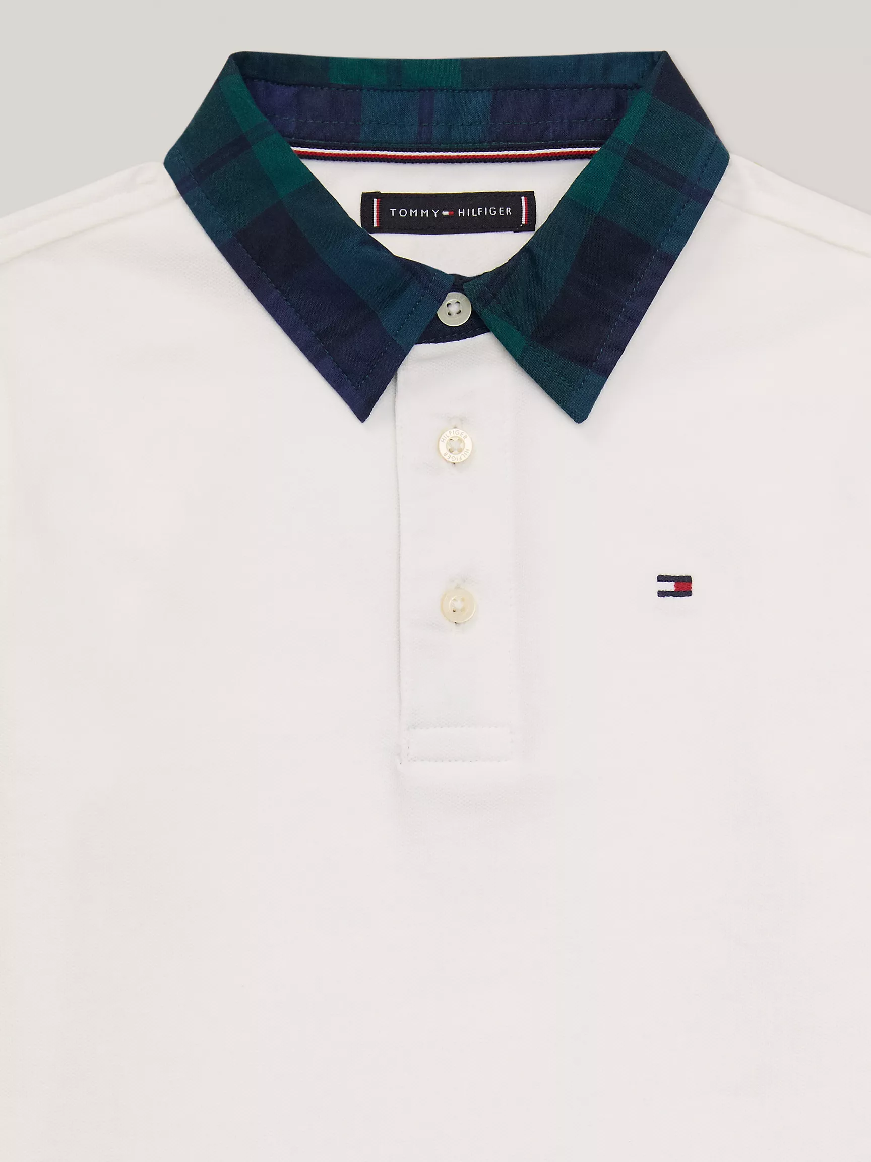 Рубашка-поло для мальчиков Tommy Hilfiger, Детское поло с длинным рукавом и клетчатым воротником