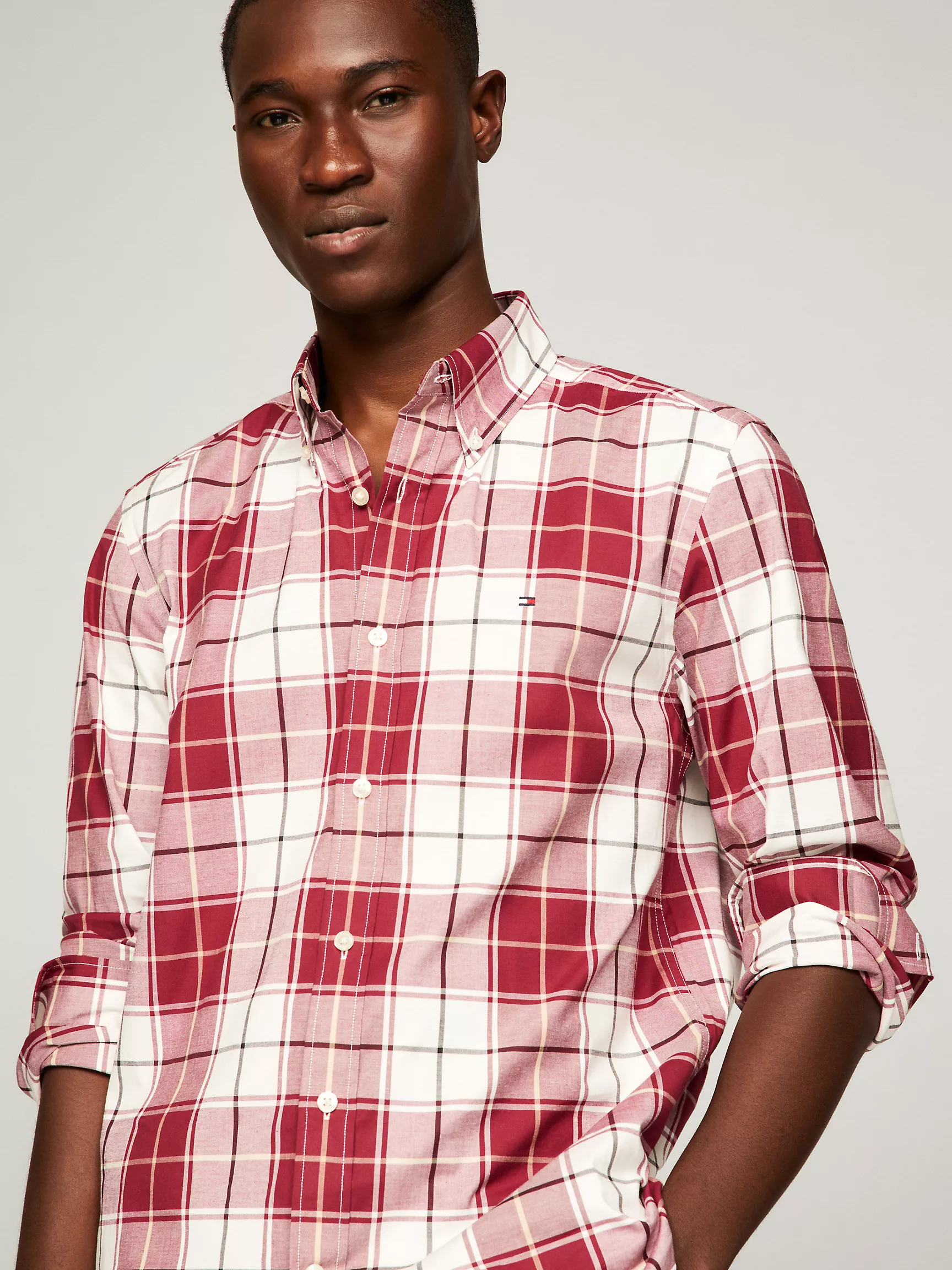 Мужская рубашка Tommy Hilfiger, Клетчатая рубашка стандартного кроя из поплина