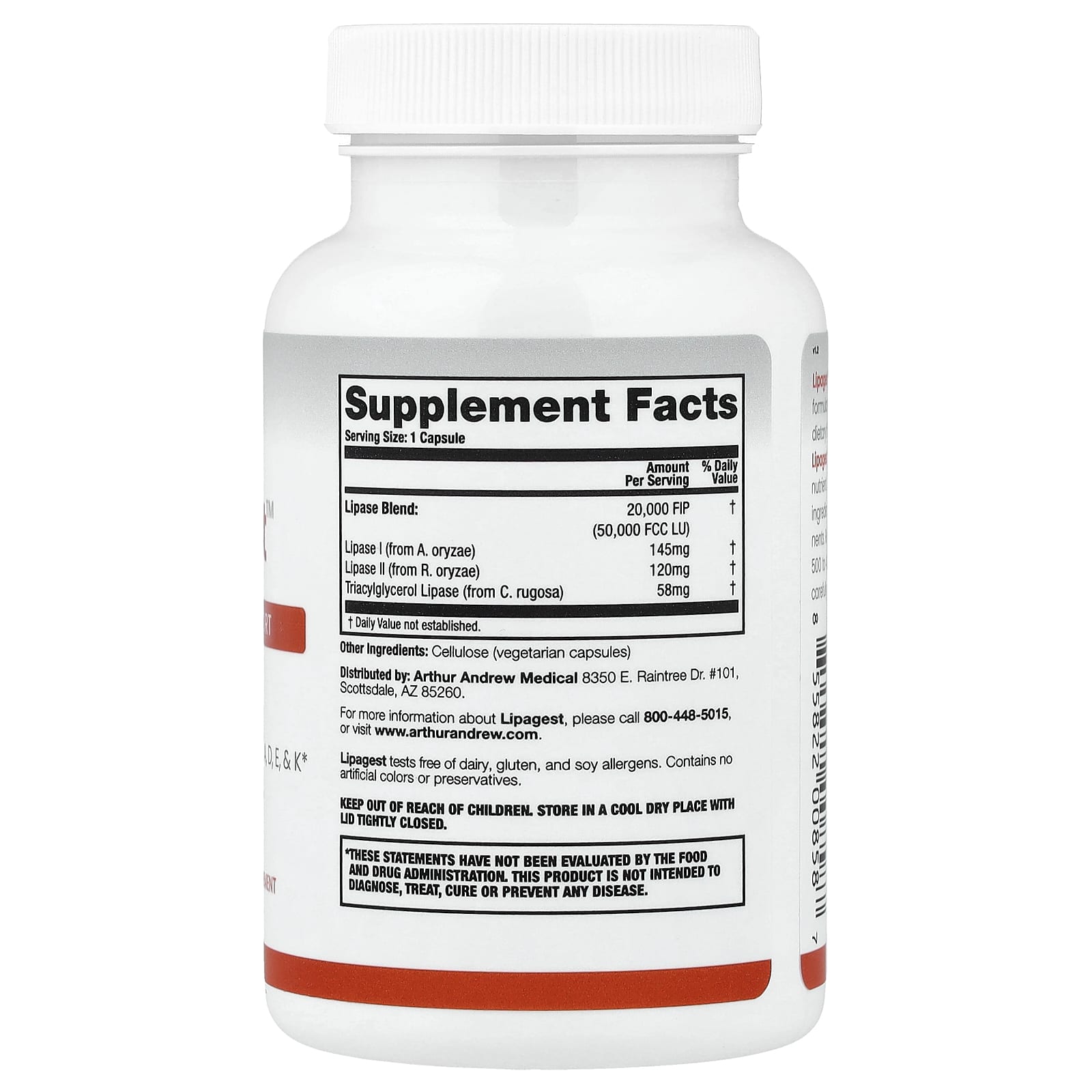 Arthur Andrew Medical, Lipagest™, добавка для поддержки переваривания жиров, 90 капсул