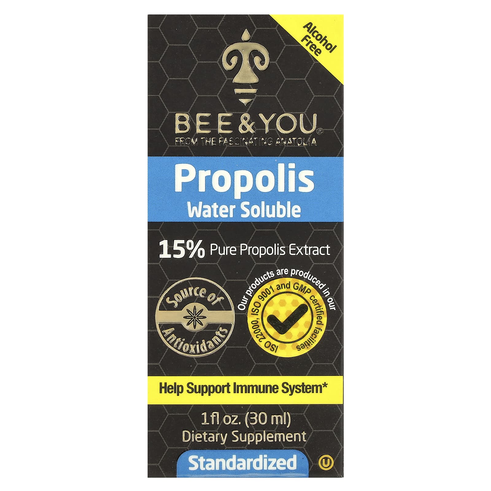 Bee&You, Водорастворимый прополис, без спирта, 30 мл (1 жидк. Унция)