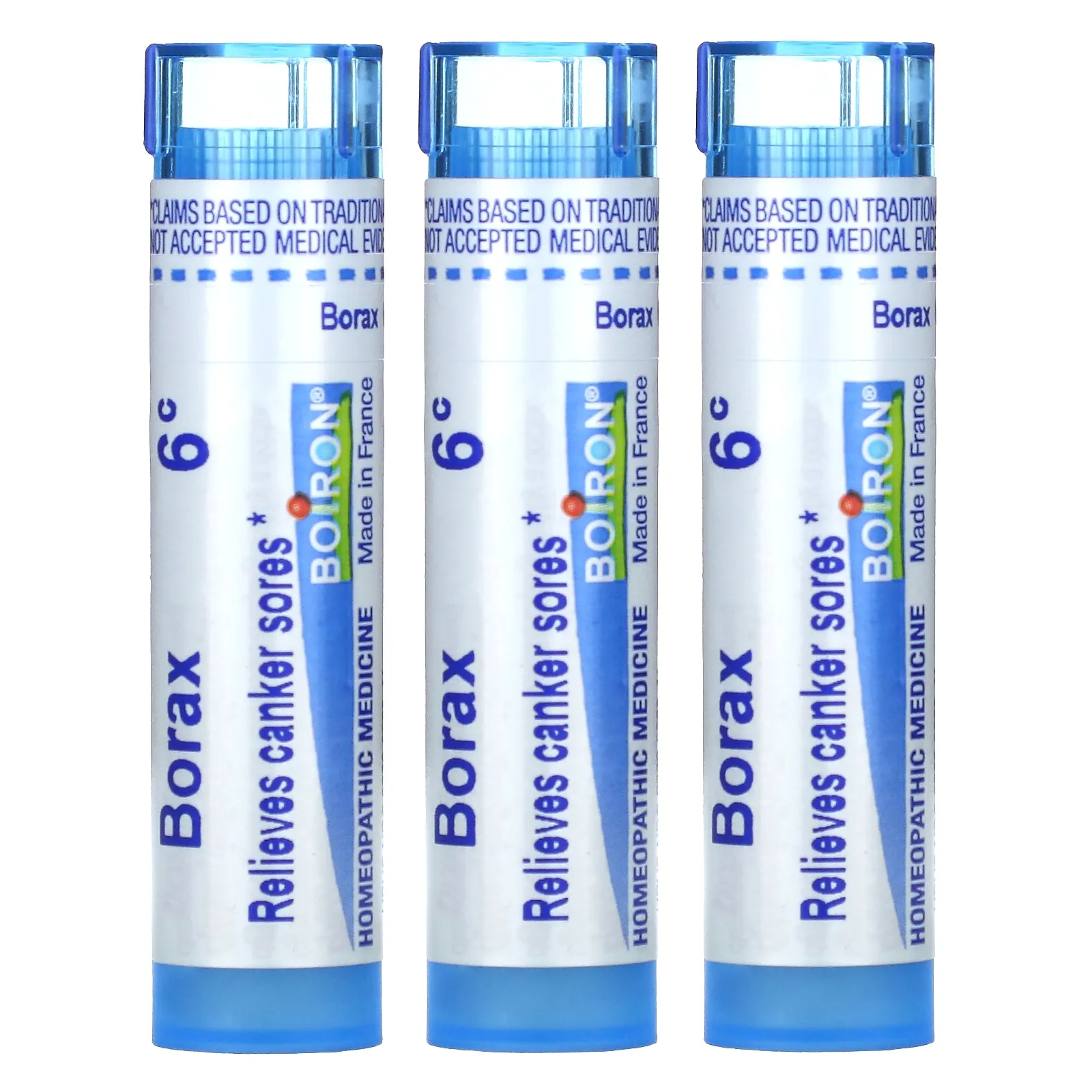 Boiron, Бура 6C, гранулы Meltaway, 3 тюбика, прибл. 80 гранул каждая