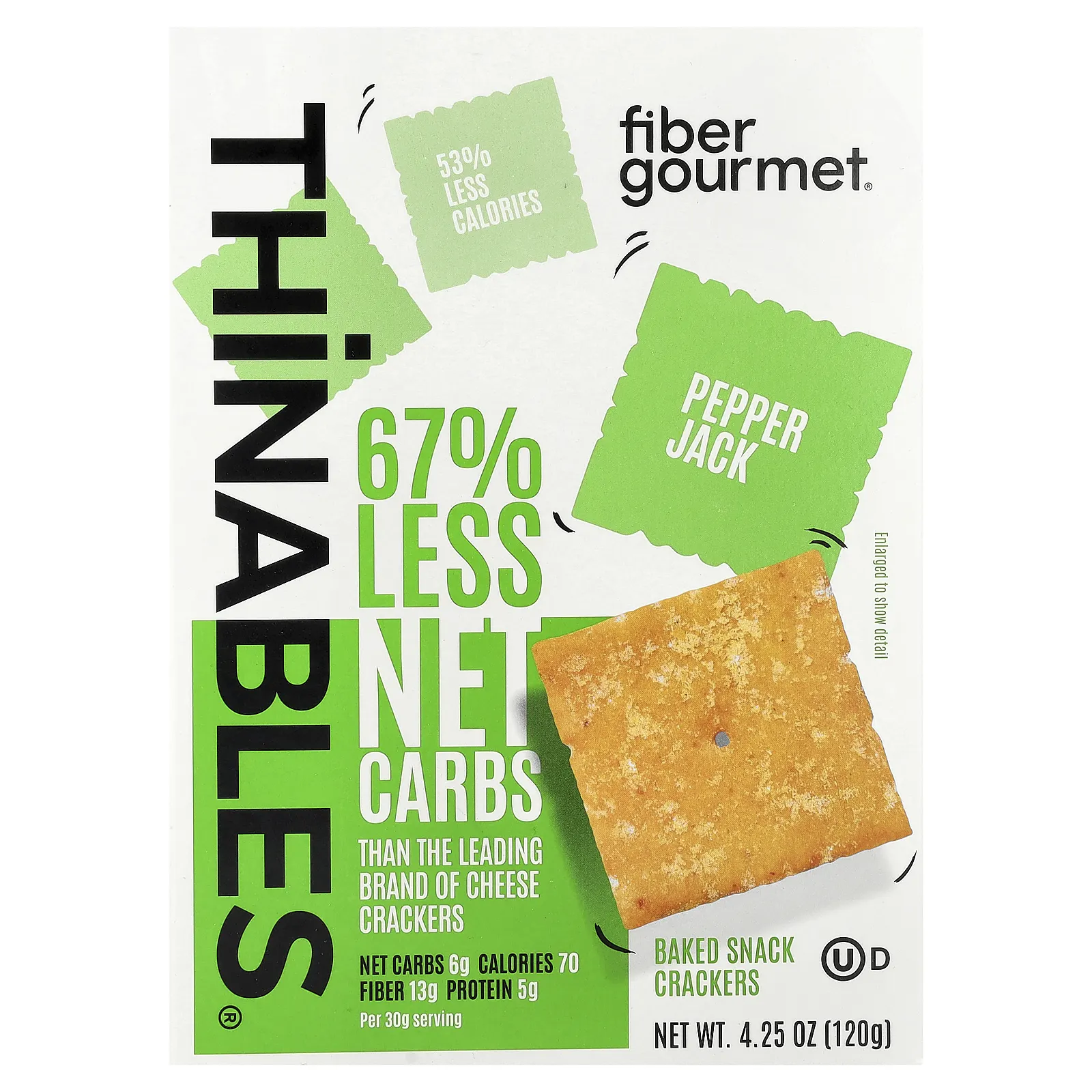 Fiber Gourmet, Thinables®, пеппер Джек, 120 г (4,25 унции)