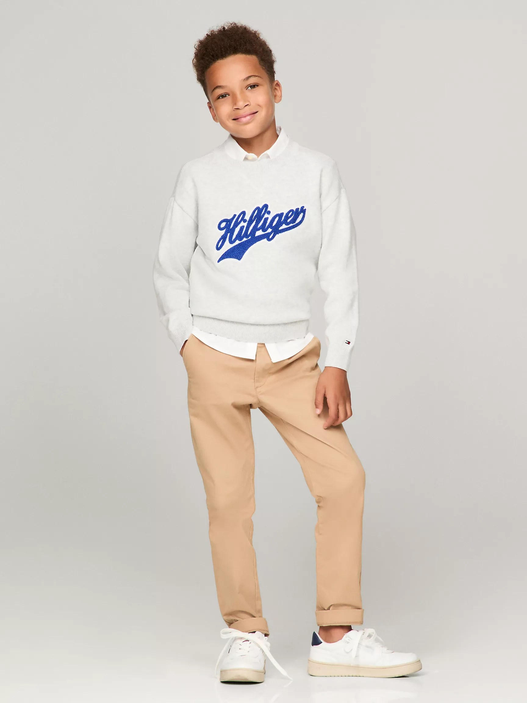 Свитер для мальчика Tommy Hilfiger, Детский свитер с флокированным логотипом Script